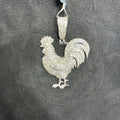 Roaster Silver Charm with Moissanite 6.43 CTW Large for Adults