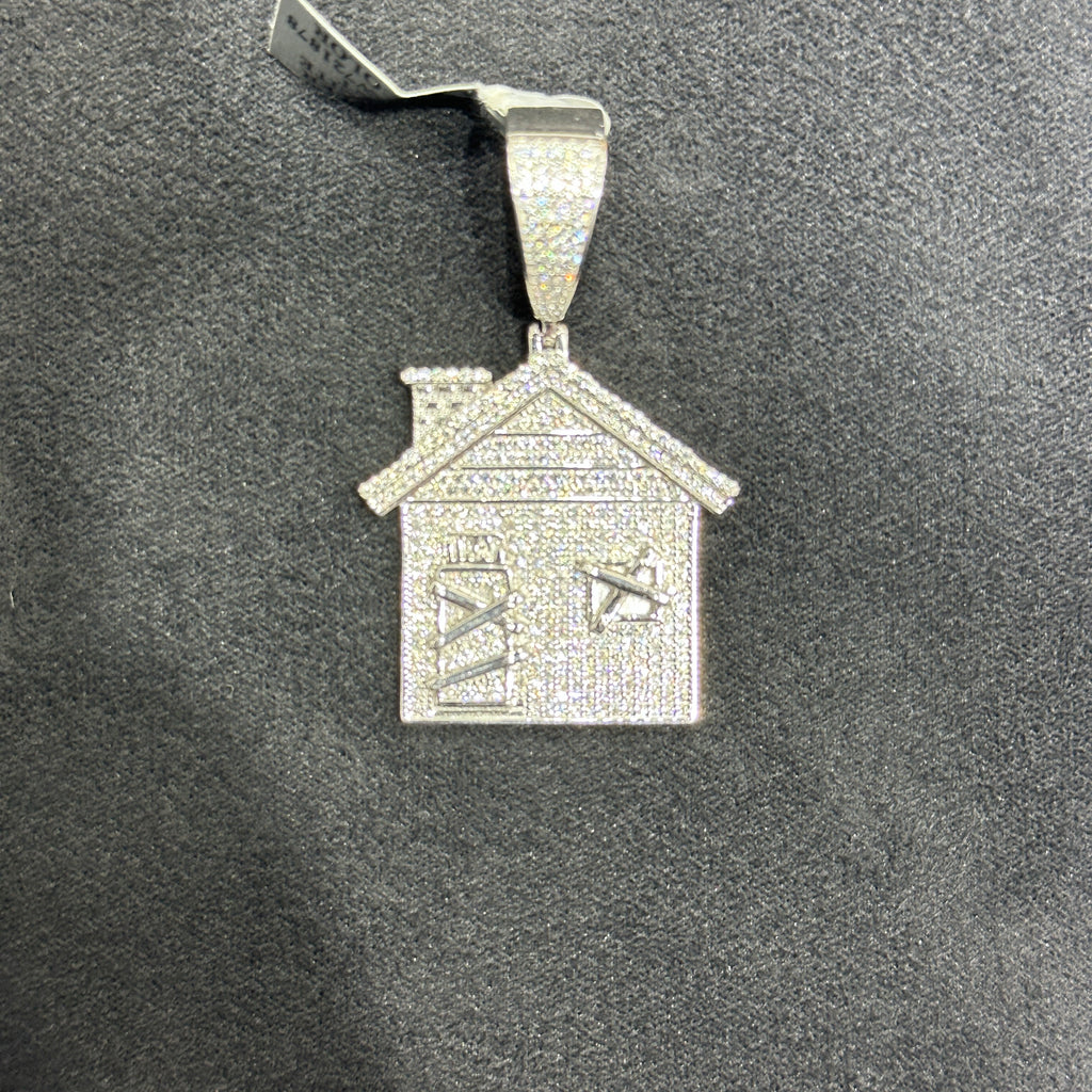 925 Silver Trap House with Baguette Moissanite 2.41 CTW Medium Size Adults