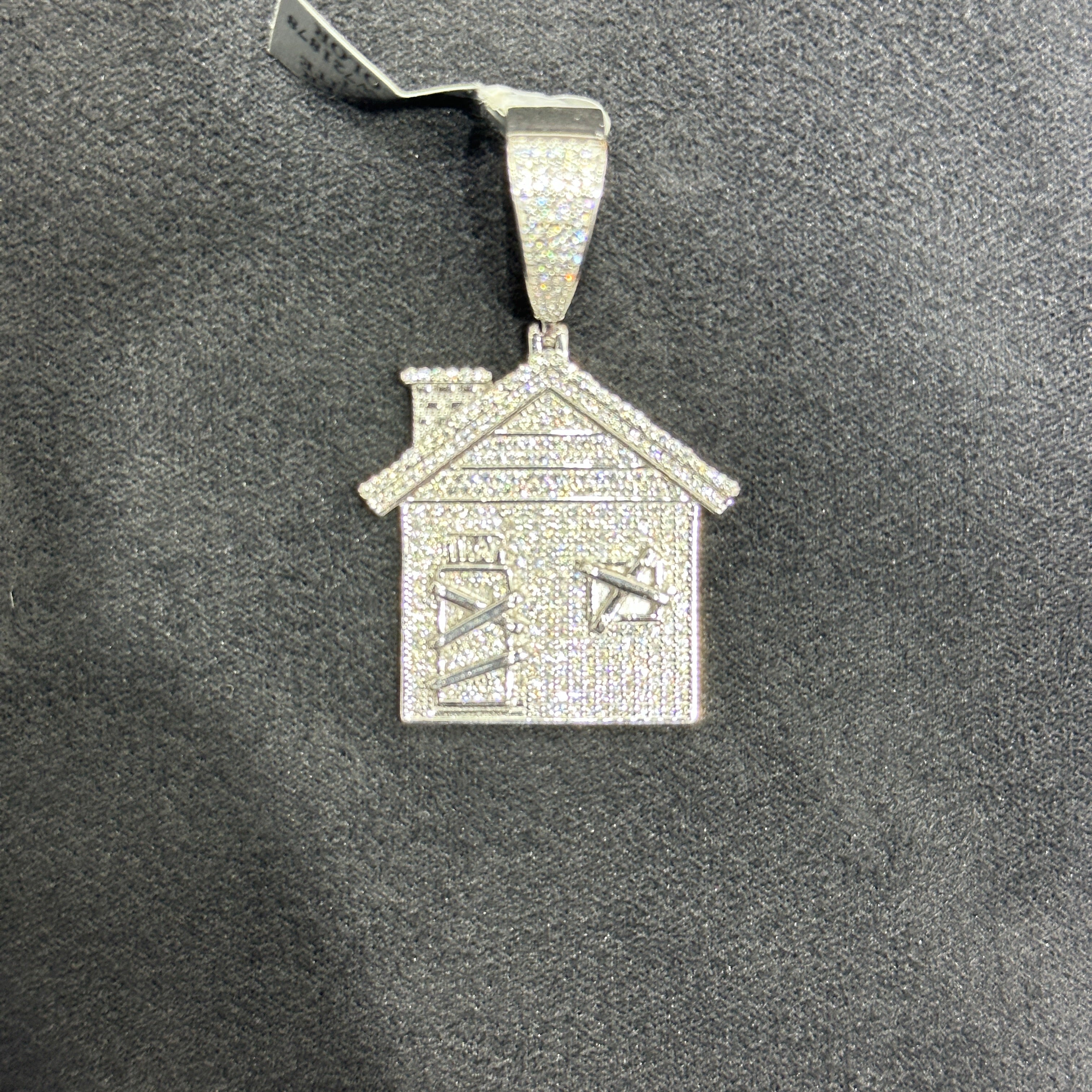 925 Silver Trap House with Baguette Moissanite 2.41 CTW Medium Size Adults