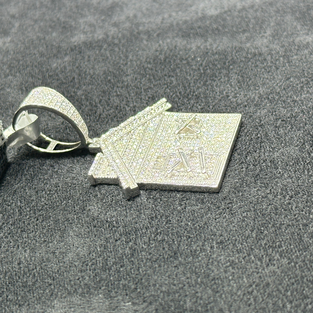 925 Silver Trap House with Baguette Moissanite 2.41 CTW Medium Size Adults