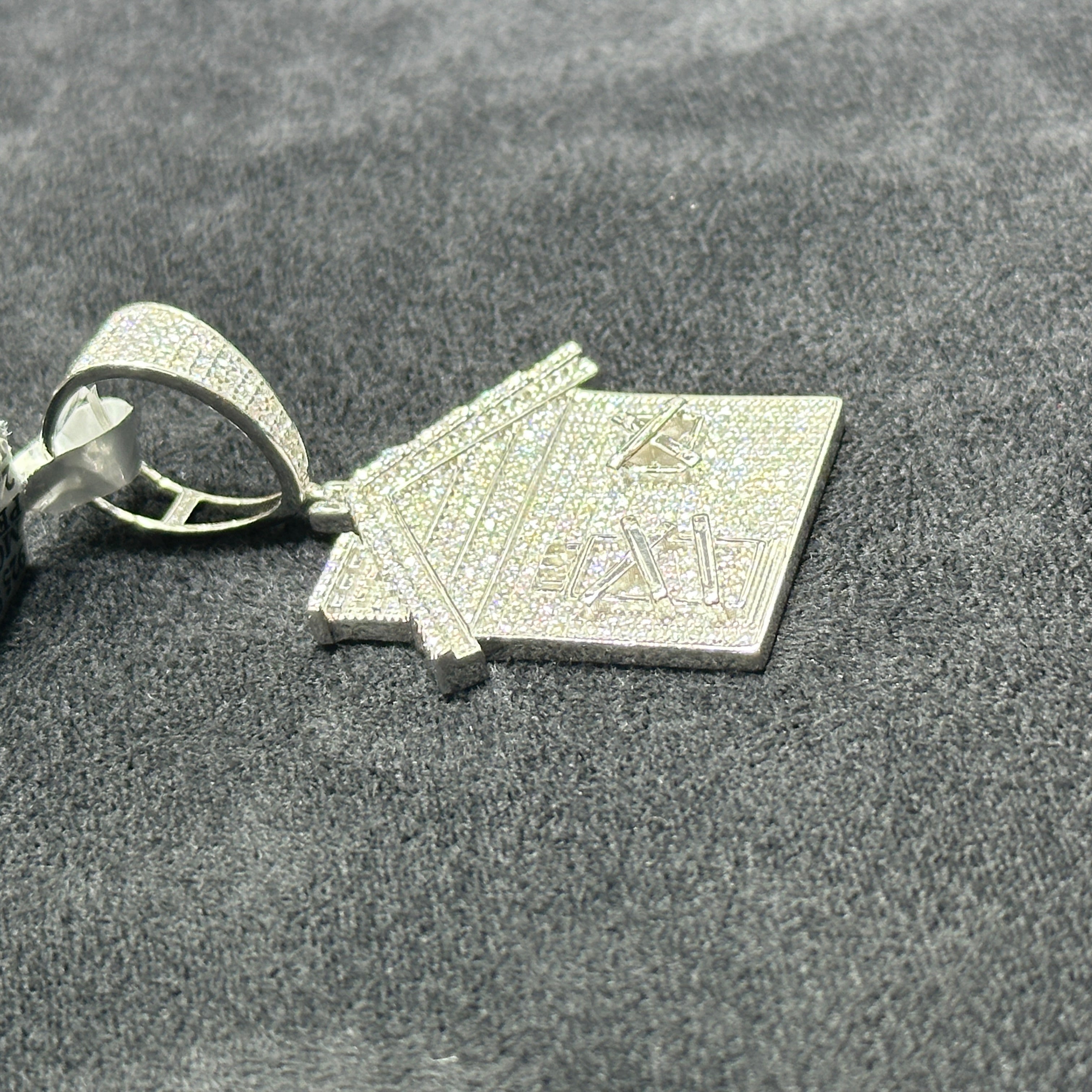 925 Silver Trap House with Baguette Moissanite 2.41 CTW Medium Size Adults