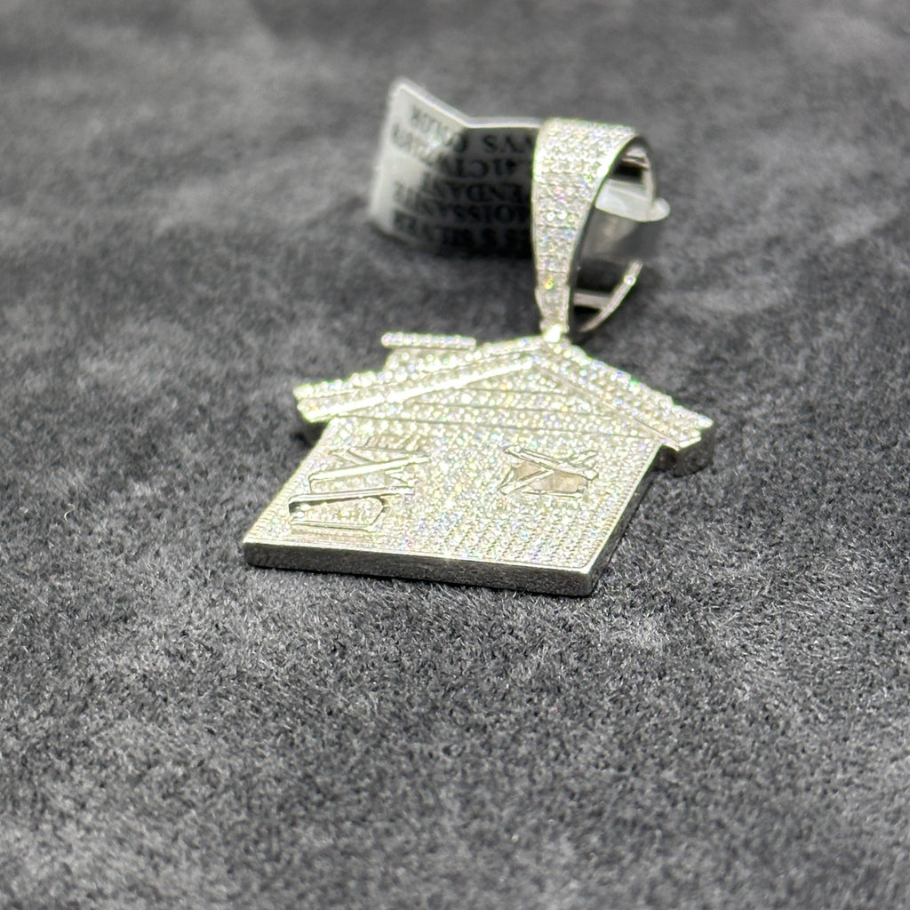 925 Silver Trap House with Baguette Moissanite 2.41 CTW Medium Size Adults