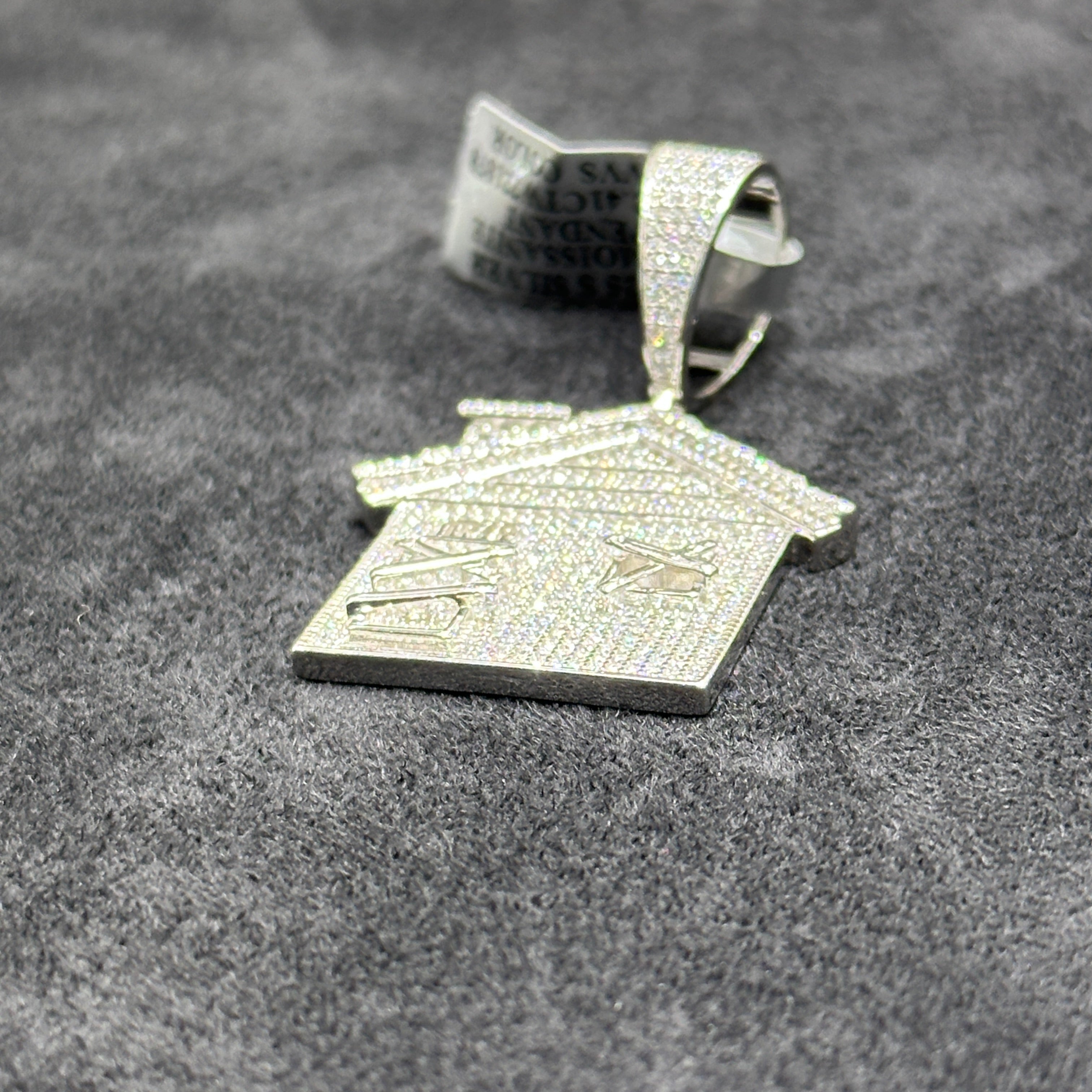 925 Silver Trap House with Baguette Moissanite 2.41 CTW Medium Size Adults