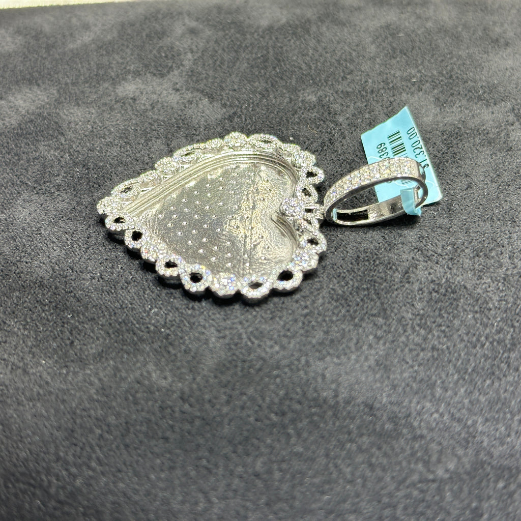 Heart Infinity Charm Picture Memorial 925 Silver with Moissanite 2.10 CTW