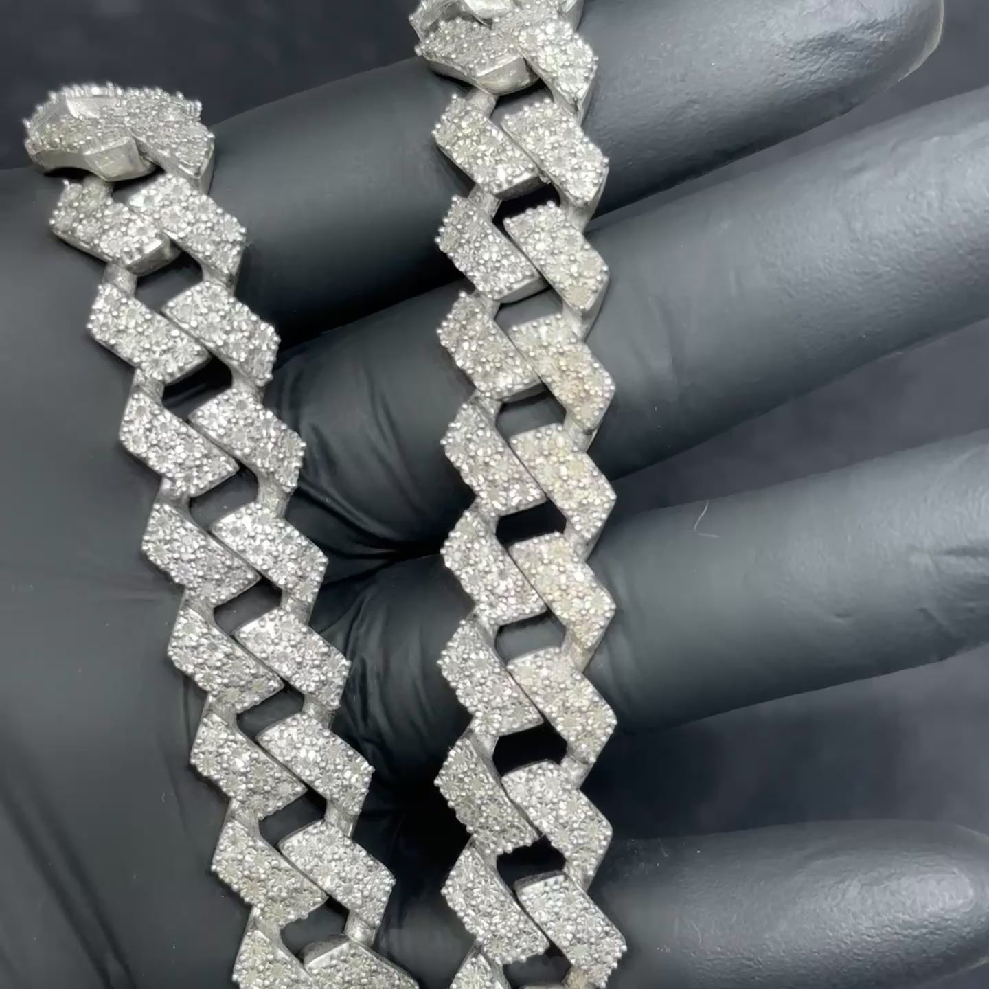 Natural Diamonds 4.05 CTW Heavyweight Cuban Chain with 925 Sterling Silver