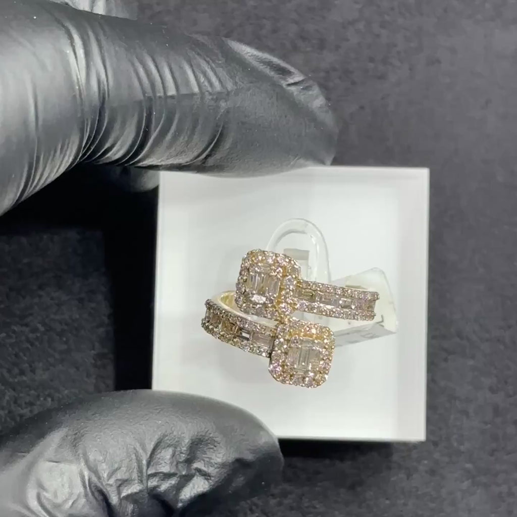 0.83CTW Natural Diamond With 10K Yellow Gold Diamond Ring for Women