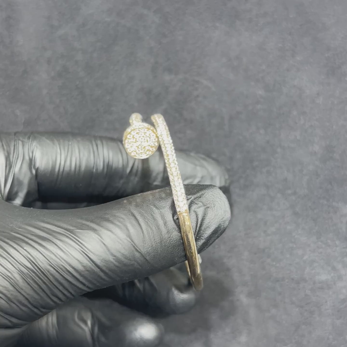 2.20 ctw Nail Style Natural Diamond Bangle 10k Yellow Gold For Women & Men