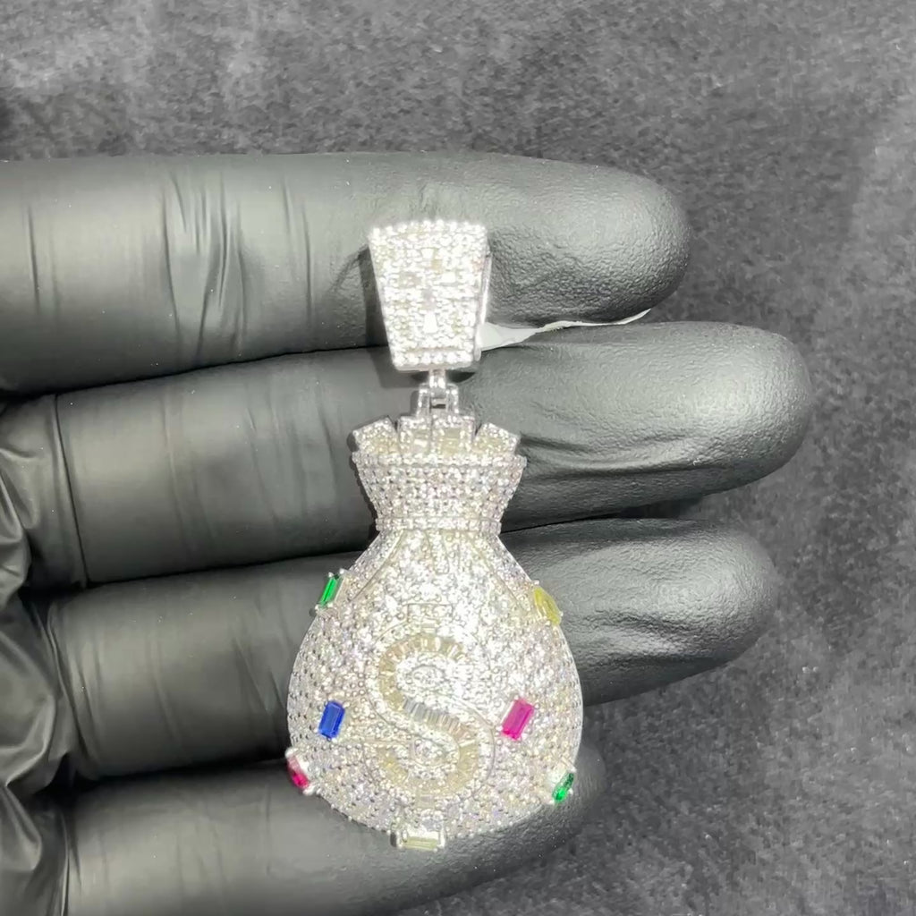 VVS-D Moissanite Moneybag Charm for Men & Women