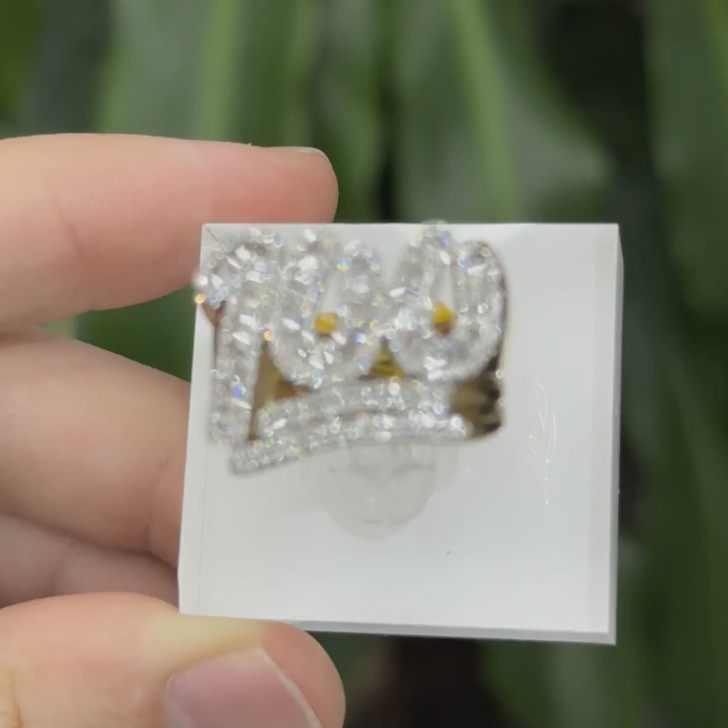Number 100 Ring Natural Diamonds 1.32 CTW Ring With 10k Gold ANY SIZE