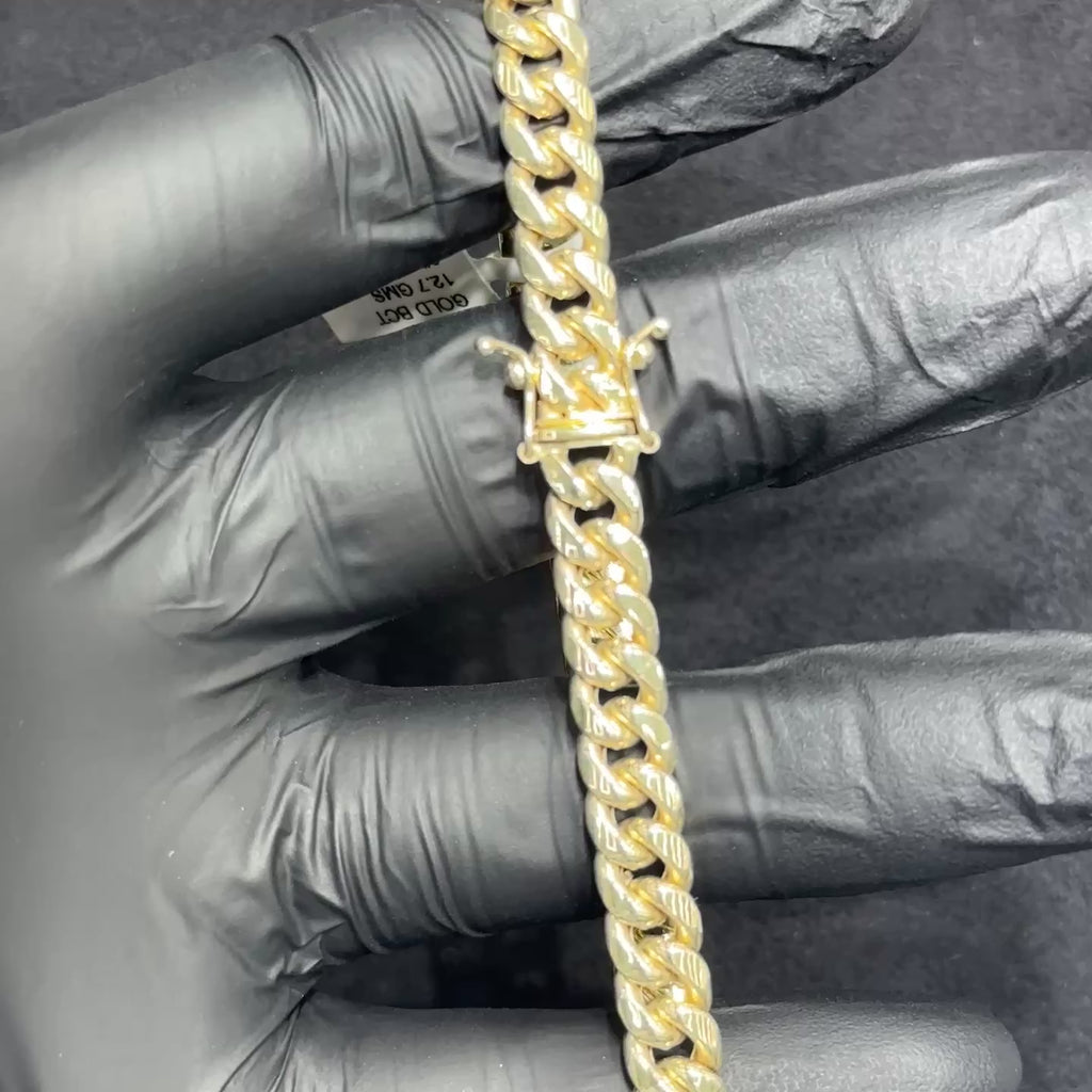 10k Gold Cuban Bracelet Real Yellow Gold for Men & Women