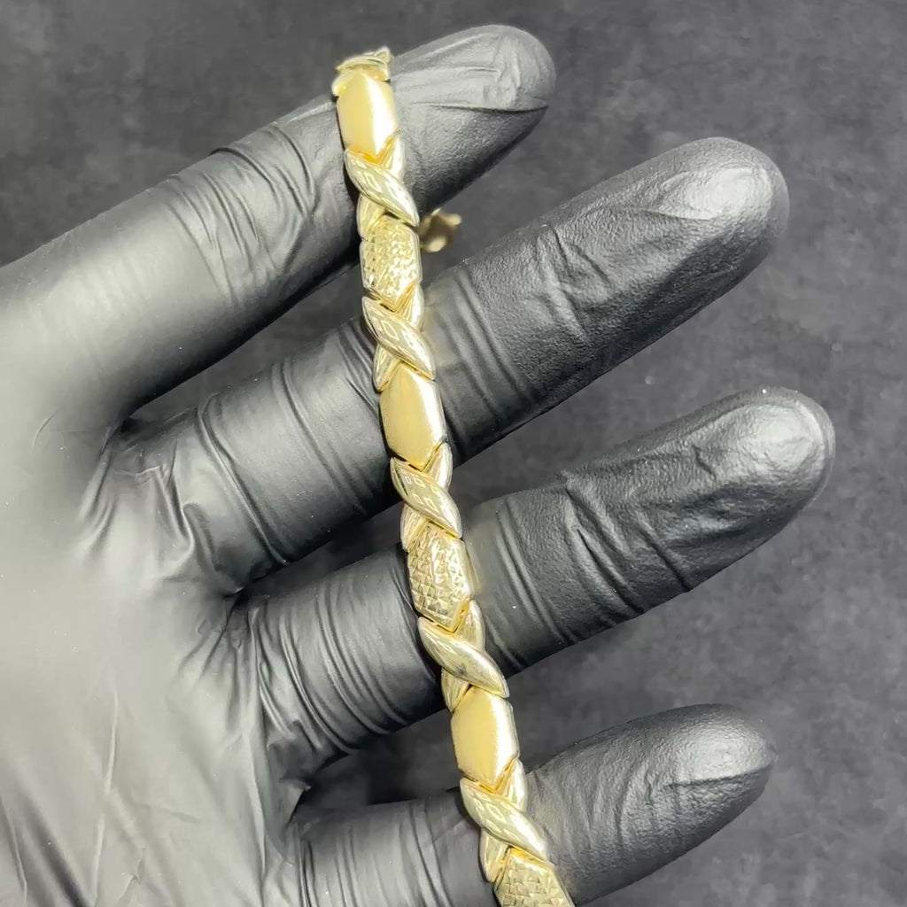 10k Gold XO Bracelet Large Size for Woman
