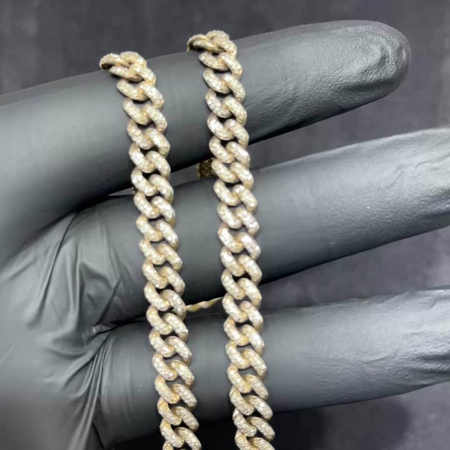 10k Natural Diamond 15.8 CTW Cuban Chain Solid Gold For Men & Women