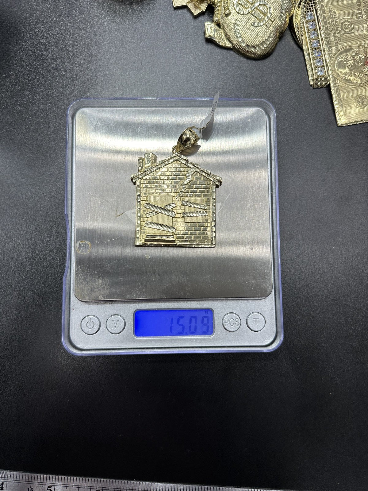 10k Real Gold House Charm Hip Hop Jewelry