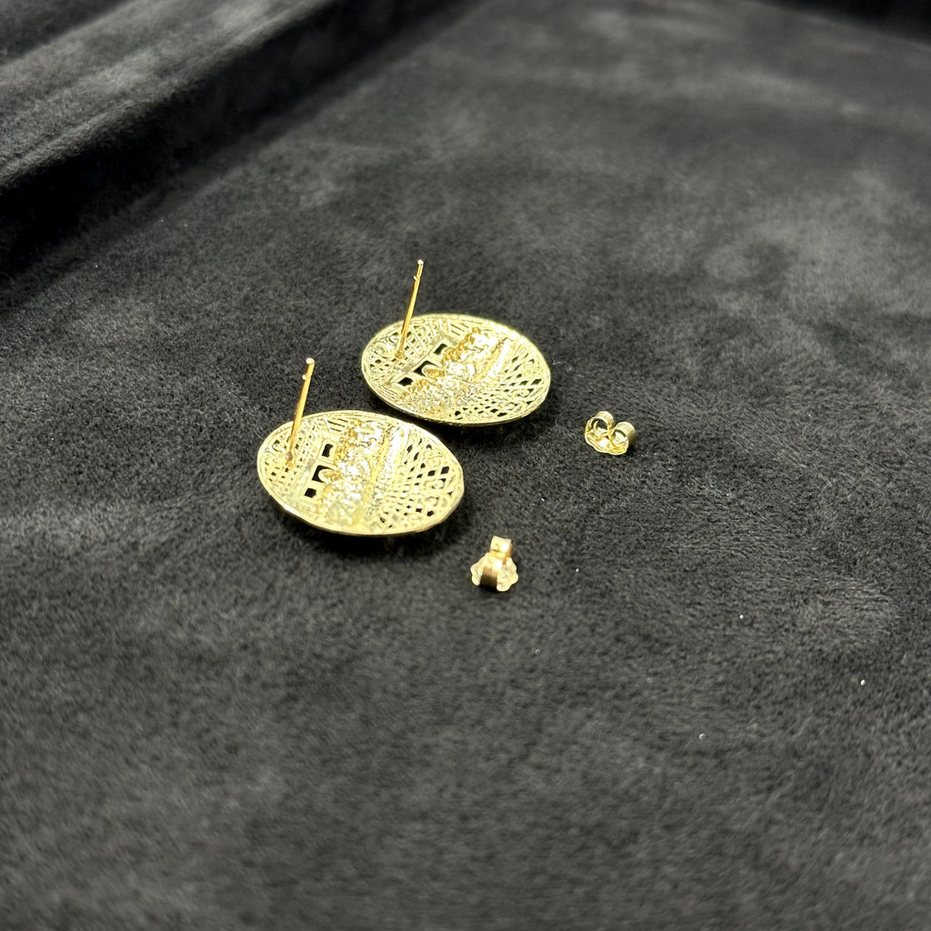 10k Gold Last Supper Earrings Large Size