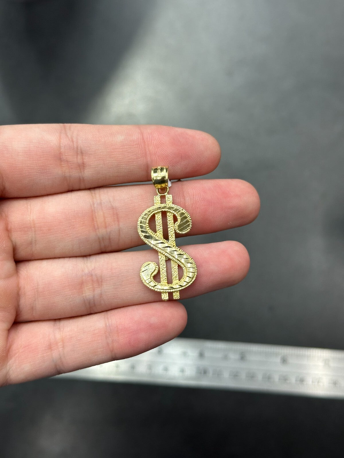 10K GOLD PENDANT DOLLAR  SIGN CHARM REAL GOLD MEDALION