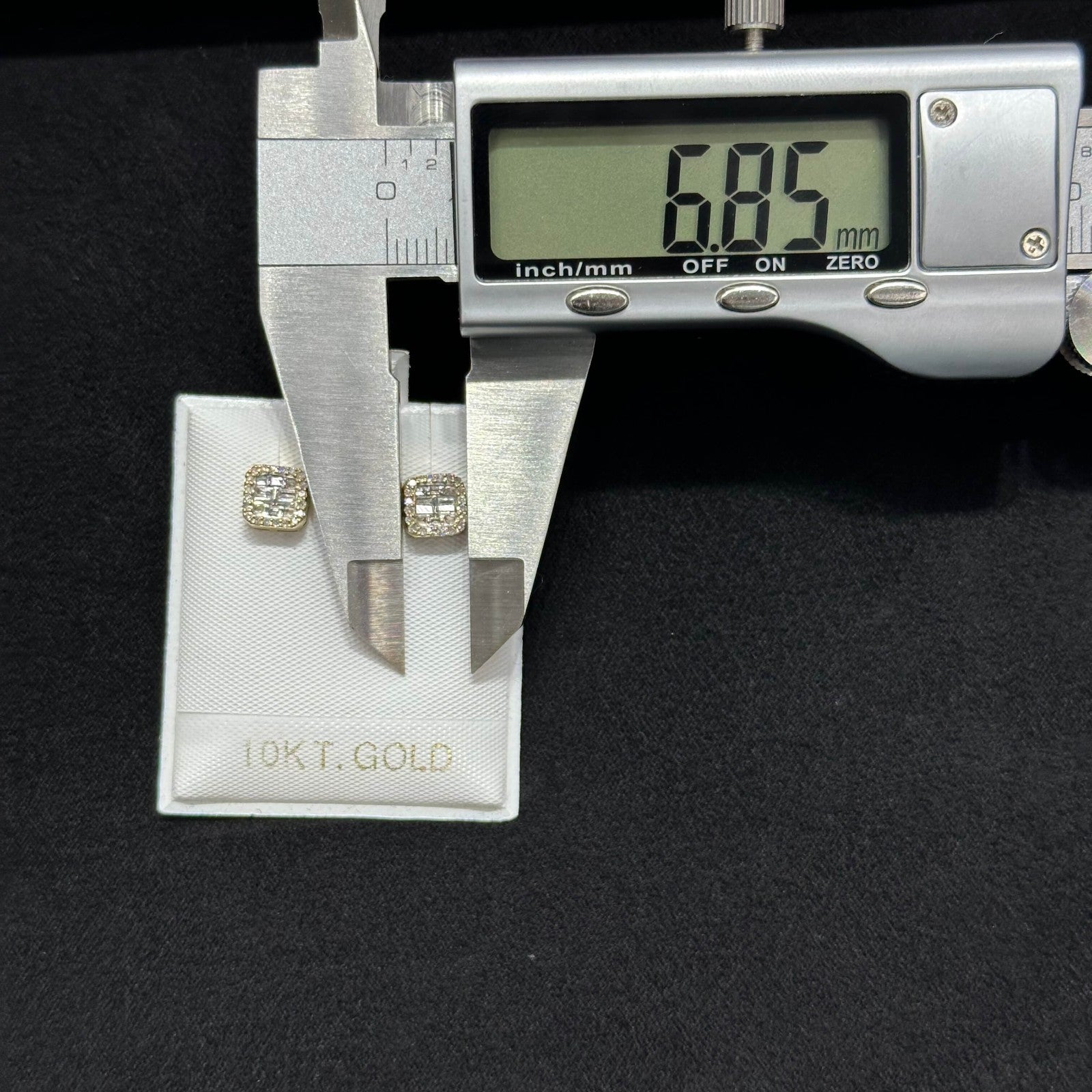 Genuine Natural Diamond Square Stud Earrings (.28 CTW) 10k Real Gold