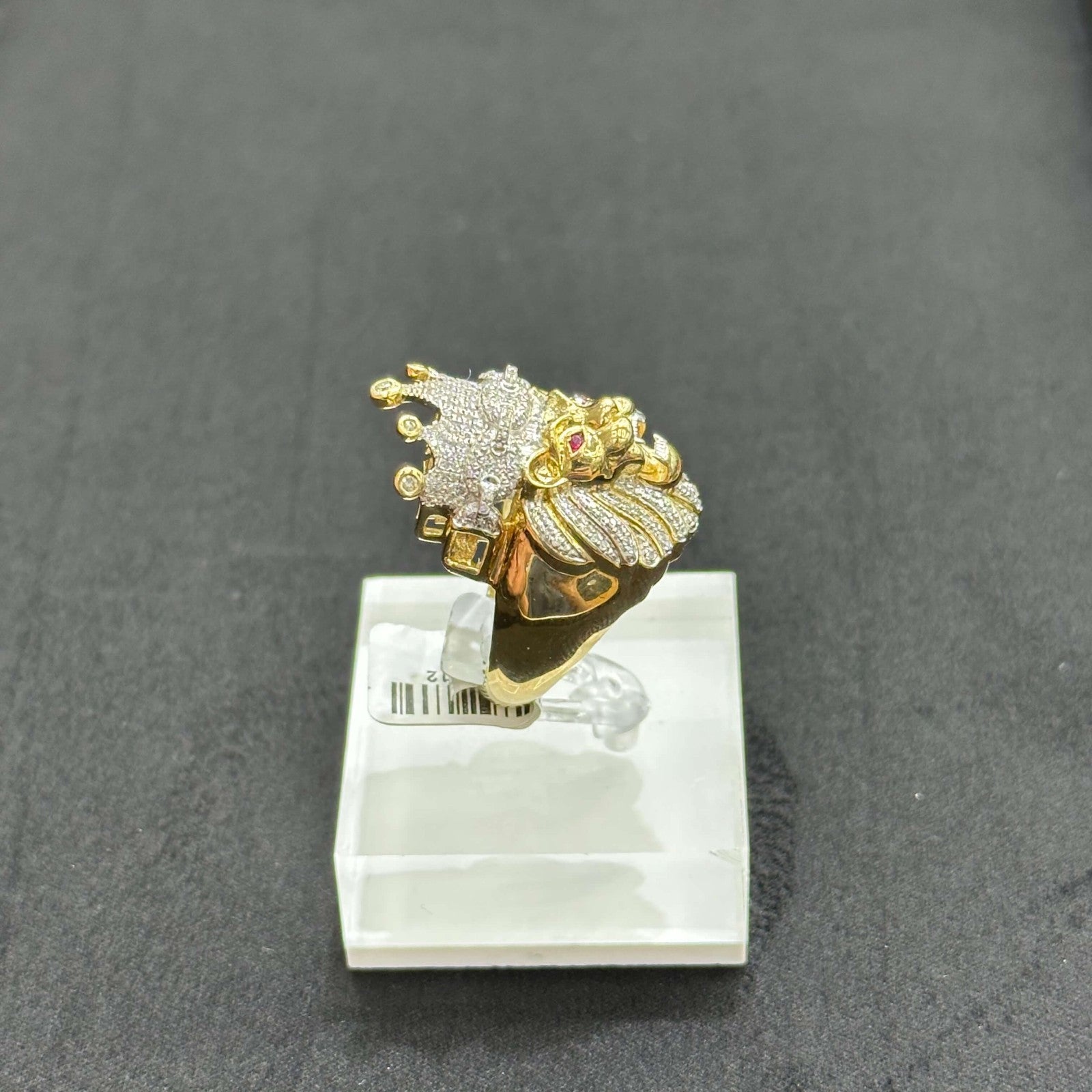 Natural Diamond Leon Head Ring 10k Gold Ring Man 0.5 ctw