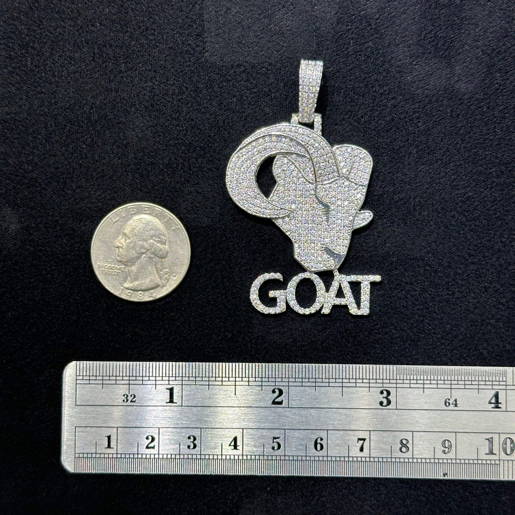 G.O.A.T Pendant Moissanite .925 Silver 4.80 Ctw VVS D Passes Tester