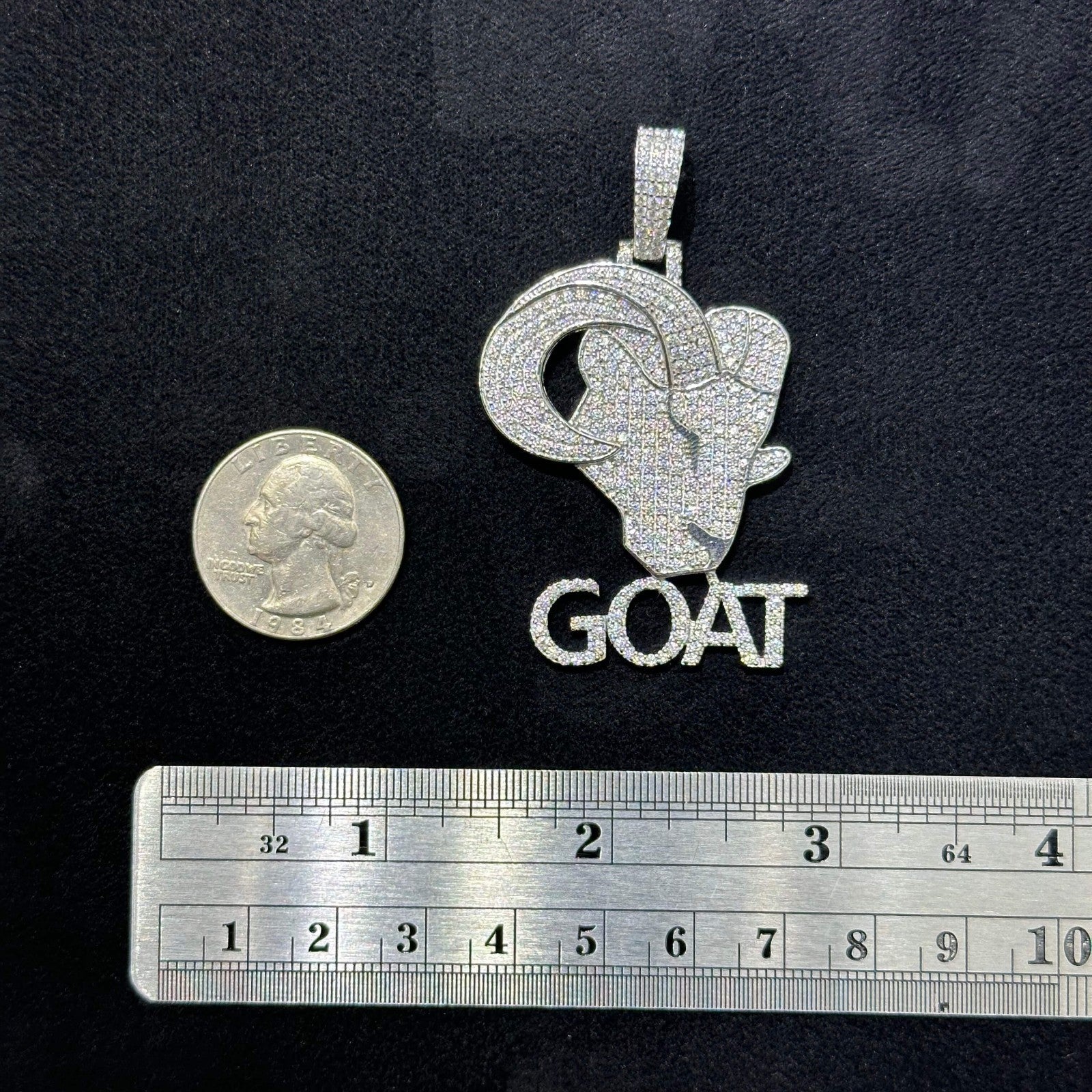G.O.A.T Pendant Moissanite .925 Silver 4.80 Ctw VVS D Passes Tester