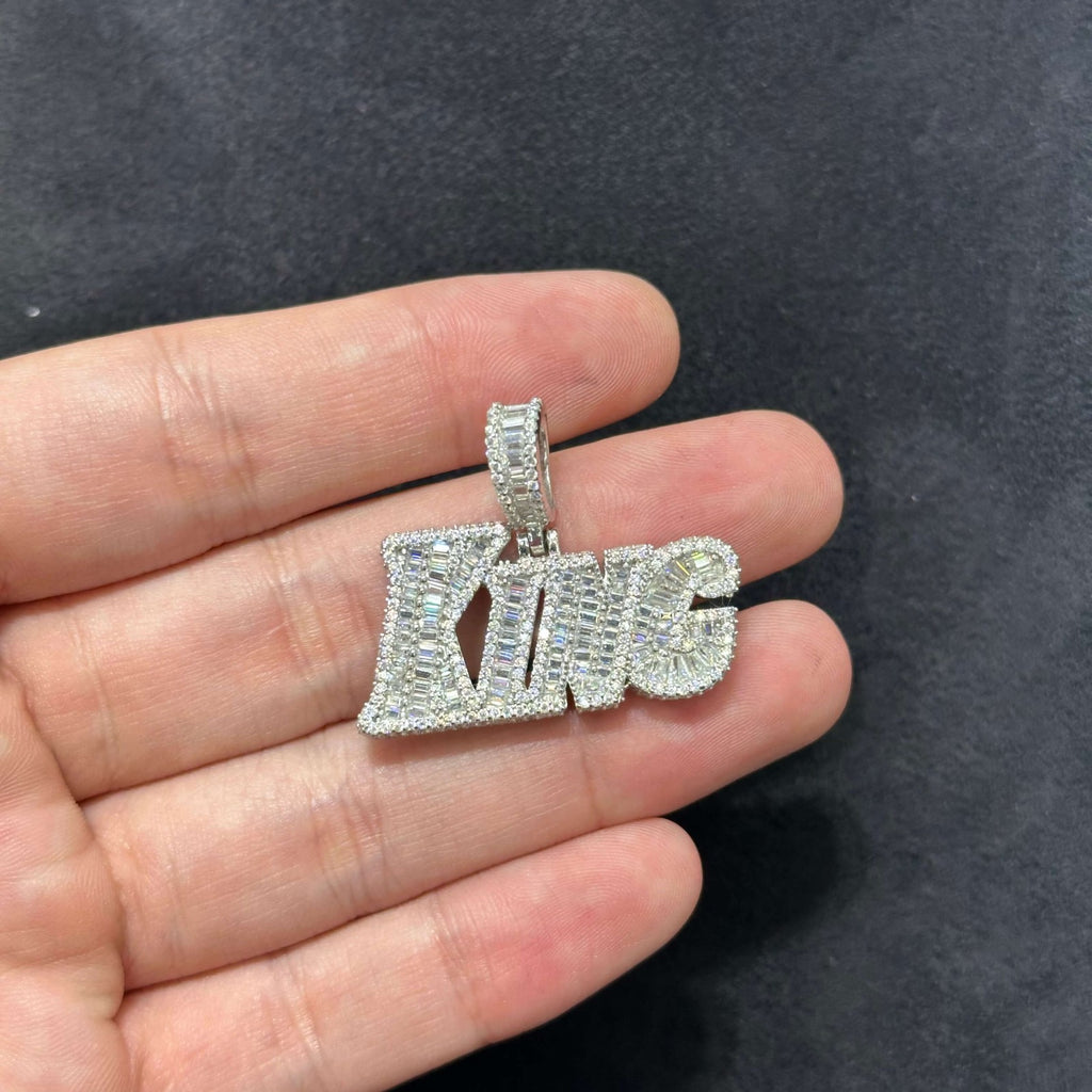 KING Pendant .925 Silver Moissanite 5.25 Ctw VVS D Passes Tester