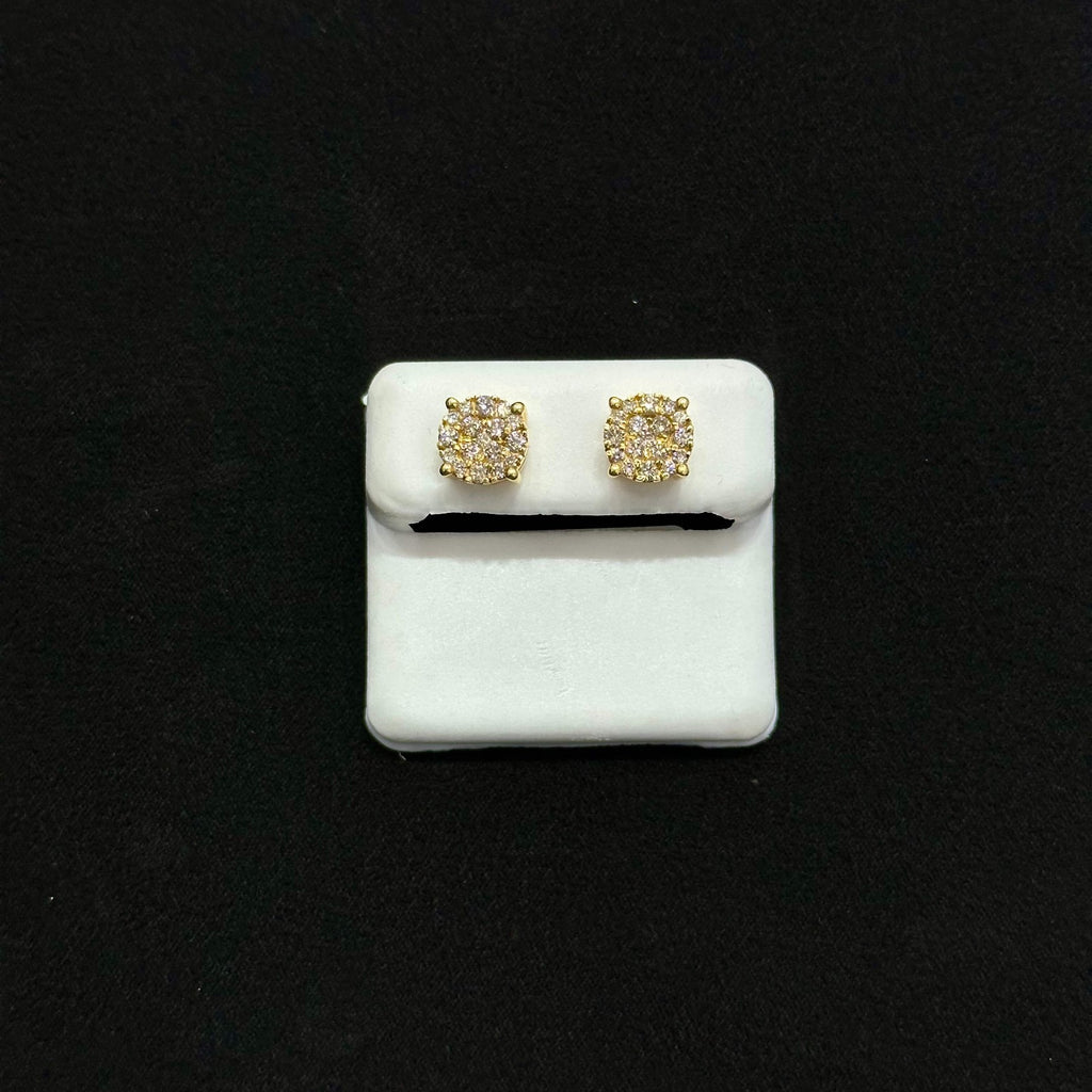 Natural Diamond Earrings 0.74 ctw with 10k Yellow Gold Male Female