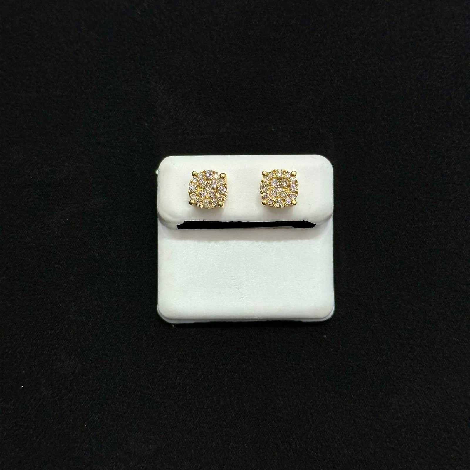 Natural Diamond Earrings 0.74 ctw with 10k Yellow Gold Male Female