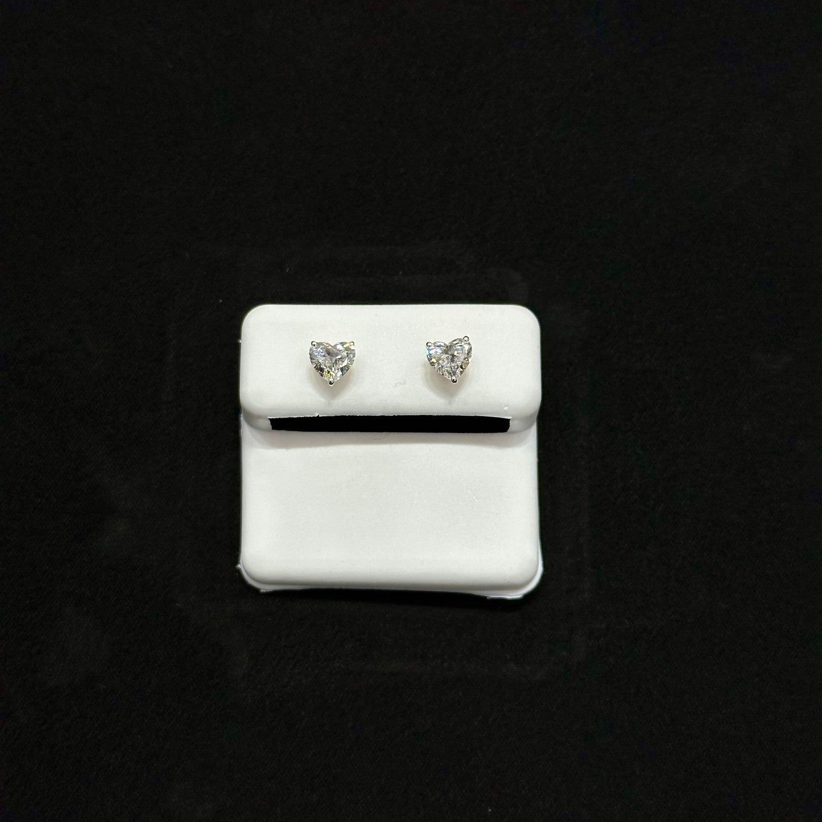 14k Yellow Gold Heart Shaped Solitaire Lab Created Diamonds 1.23 CTW Earrings