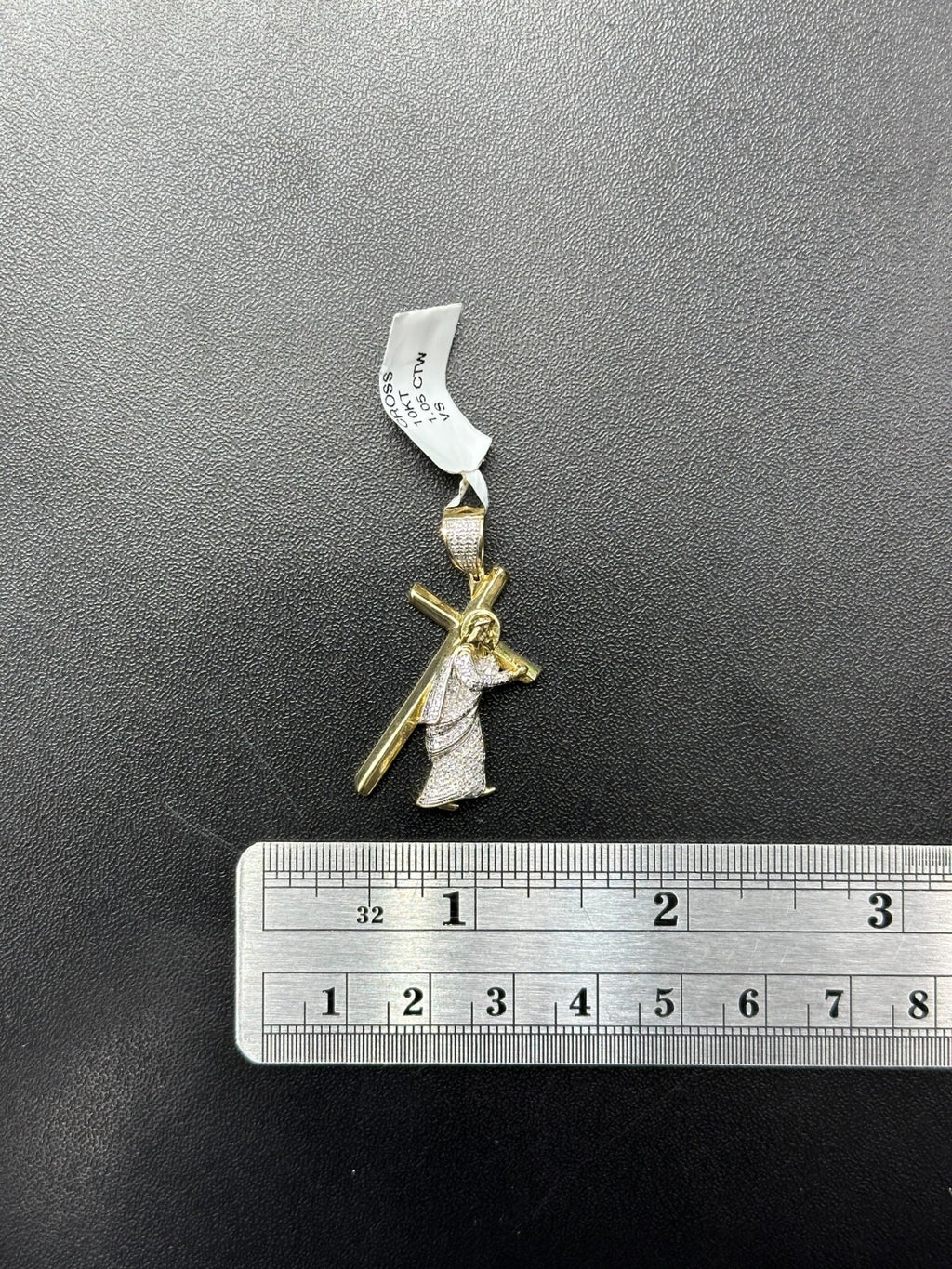 Jesus with Cross Pendant Charm 10K Real Gold 1.05CTW Real Diamonds