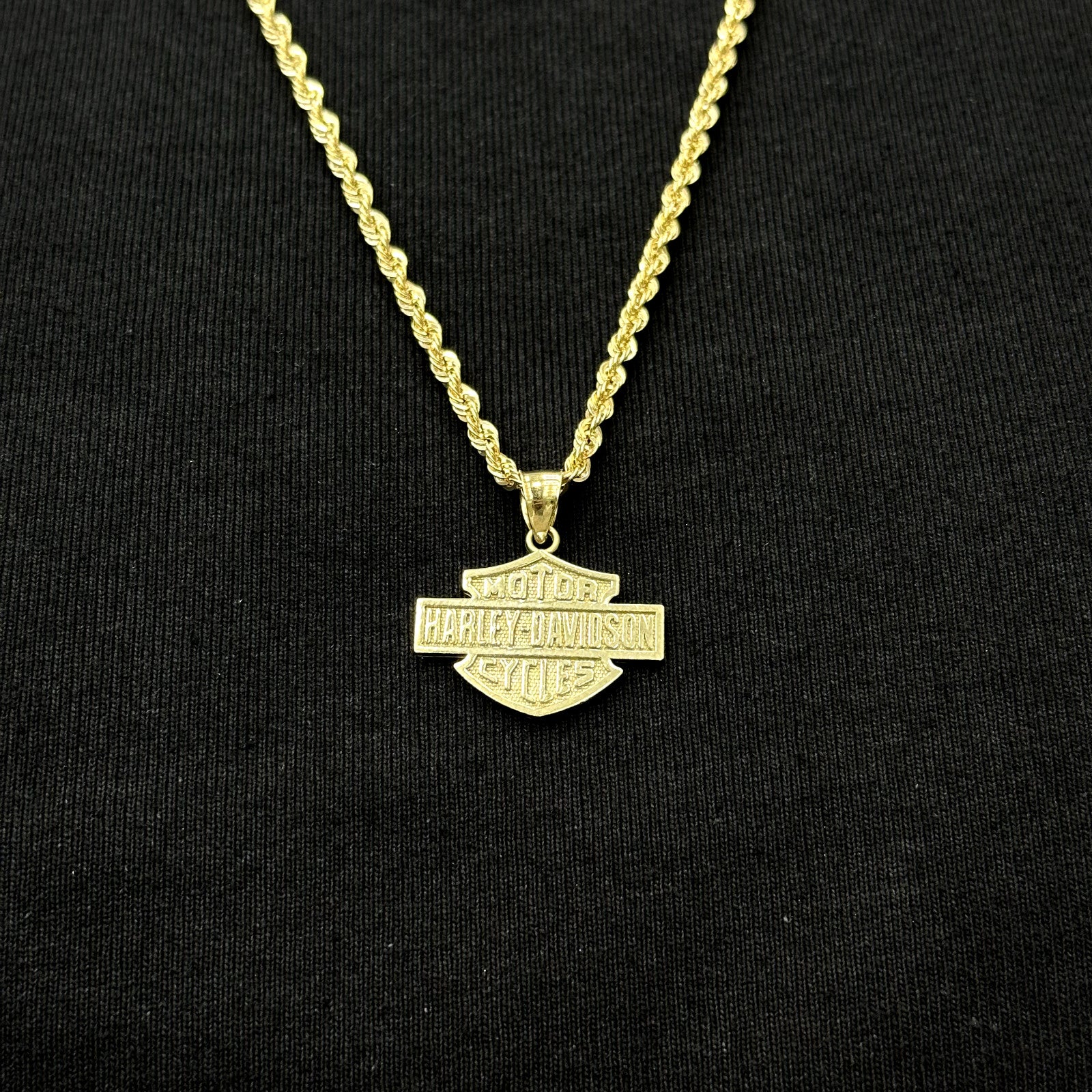 10k Real Gold Harley Charm Pendant Motorbike Fan Male Female