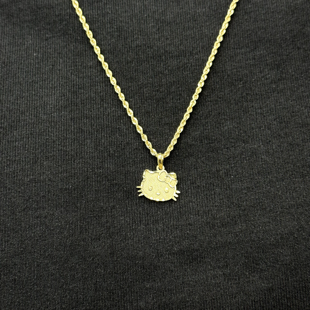 10k Gold Cat Charm Gift For Kids Adults