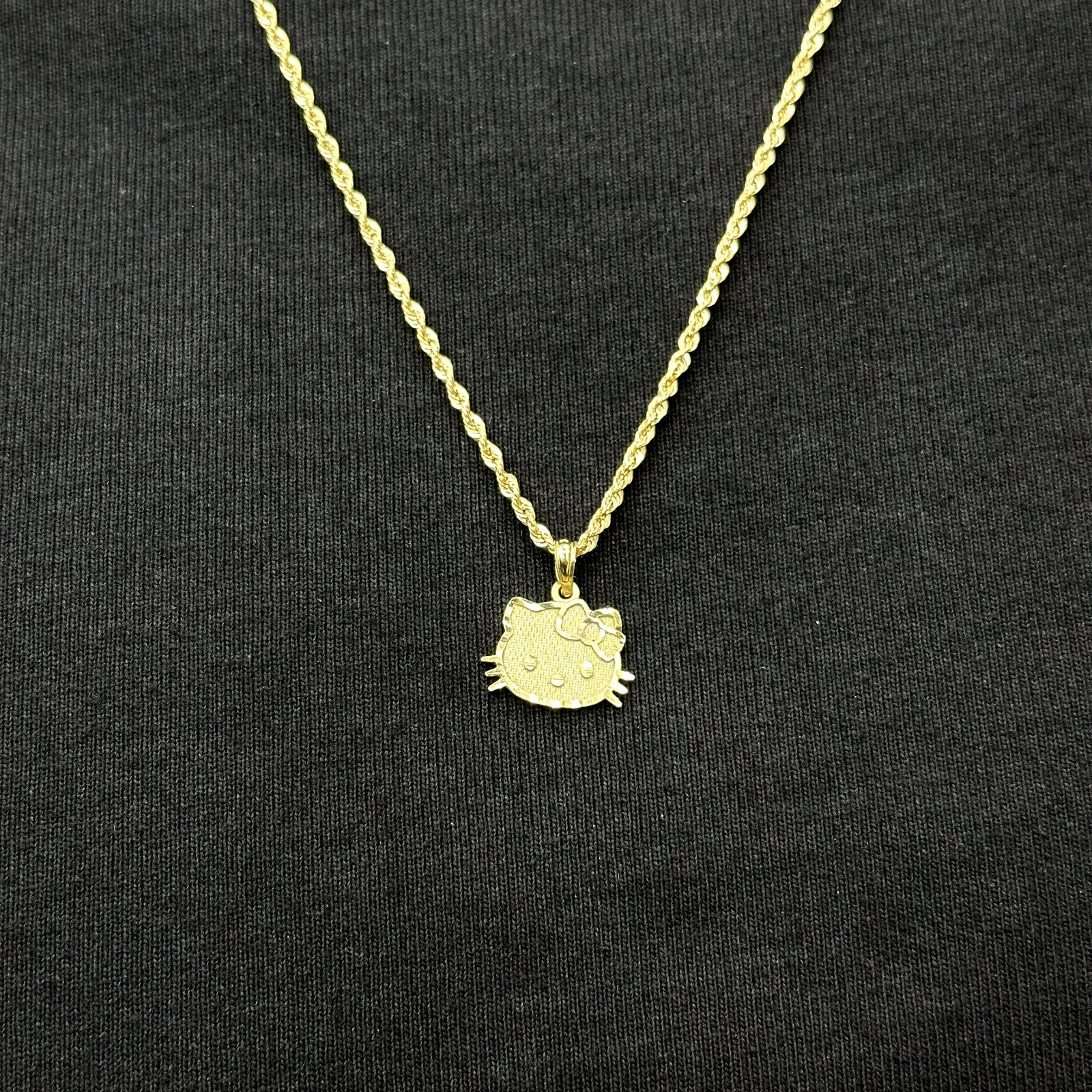 10k Gold Cat Charm Gift For Kids Adults