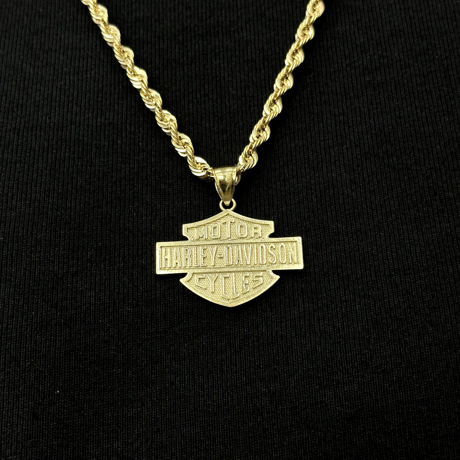 10k Real Gold Harley Charm Pendant Motorbike Fan Male Female