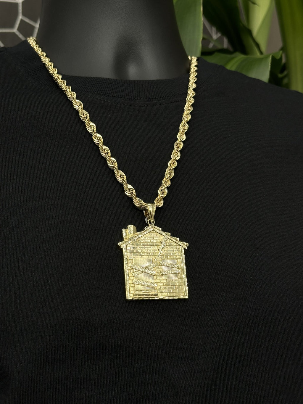 10k Real Gold House Charm Hip Hop Jewelry
