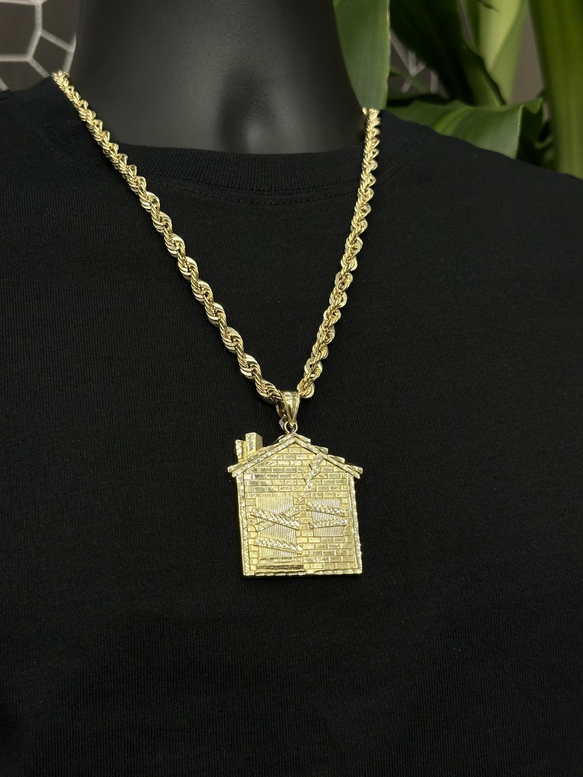 10k Real Gold House Charm Hip Hop Jewelry