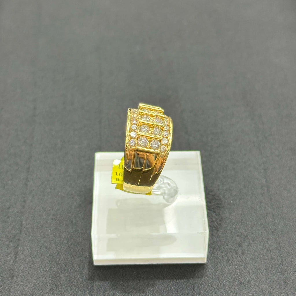 10k Man Ring Band With Natural Real Big Diamonds 2.00 CTW