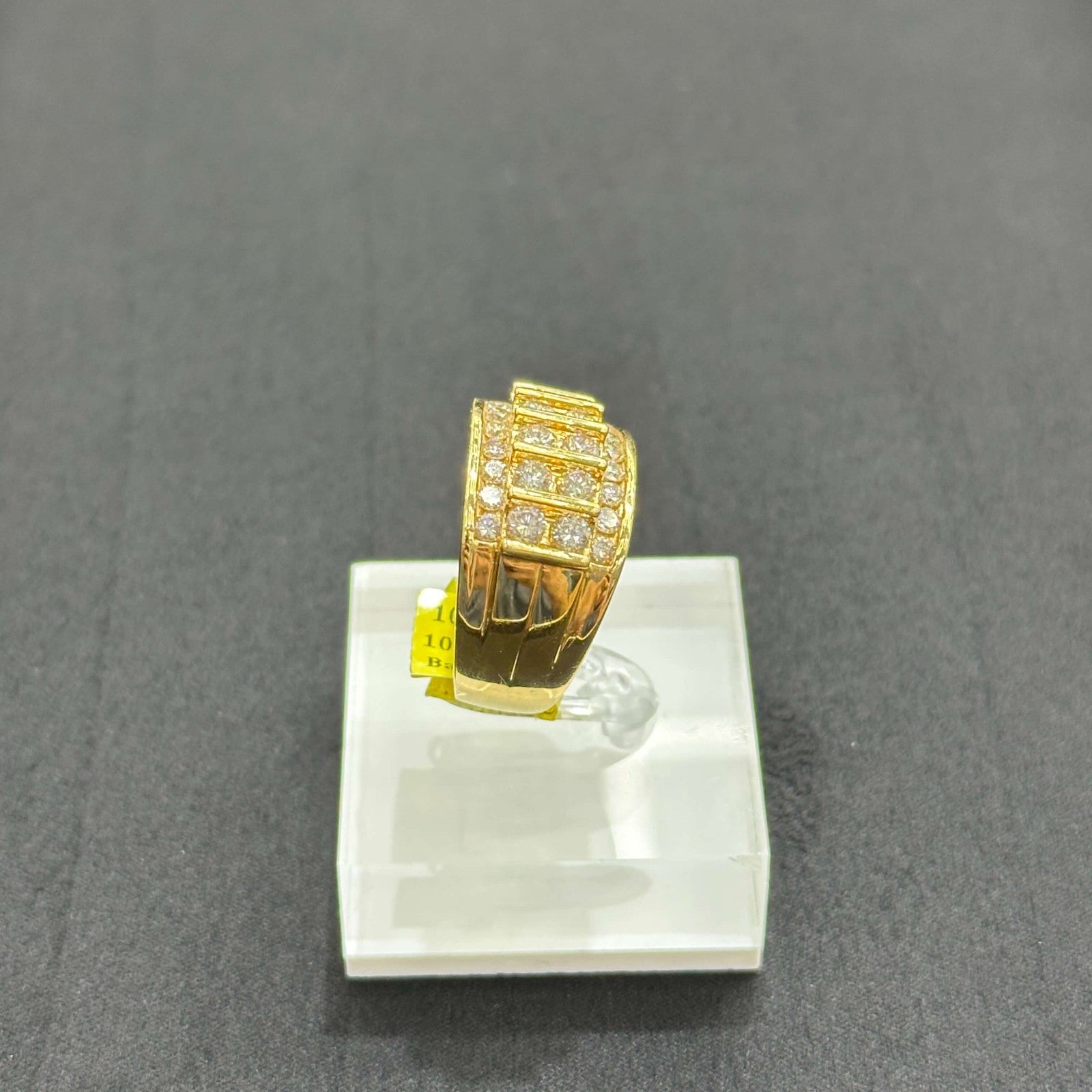 10k Man Ring Band With Natural Real Big Diamonds 2.00 CTW