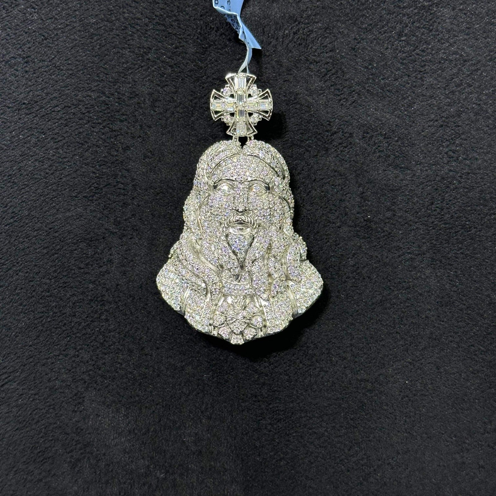 Large Jesus Charm 6.39 CTW .925 Silver Moissanite VVS D Passes Tester