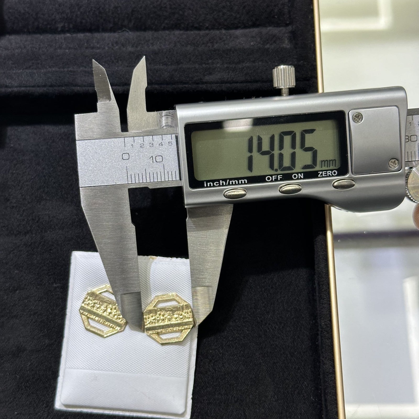 10k Gold Earrings Last Supper Medium Small Size Male Female Kids