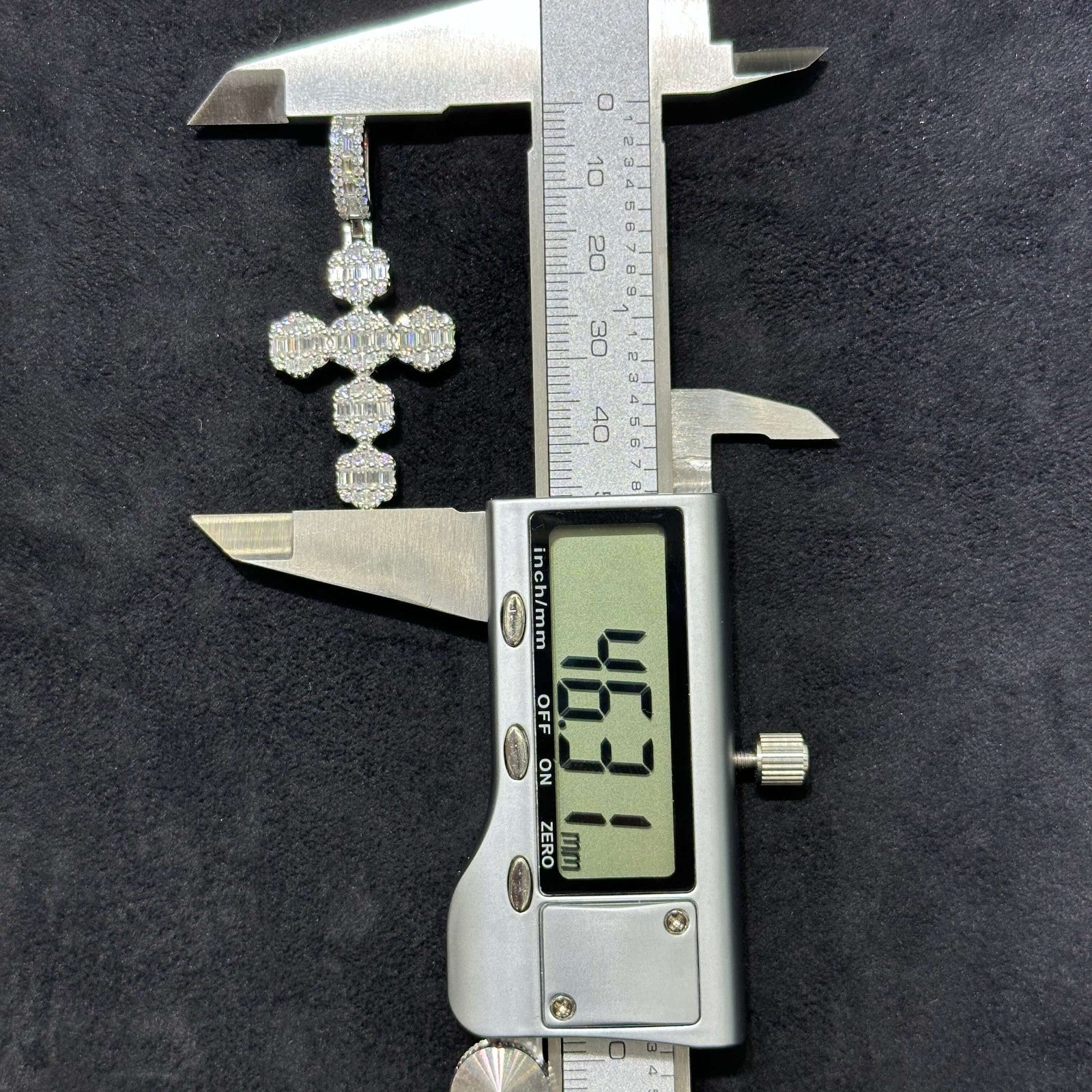 Unique Cross Charm 2.28CTW .925 Silver Moissanite VVS D Passes Tester