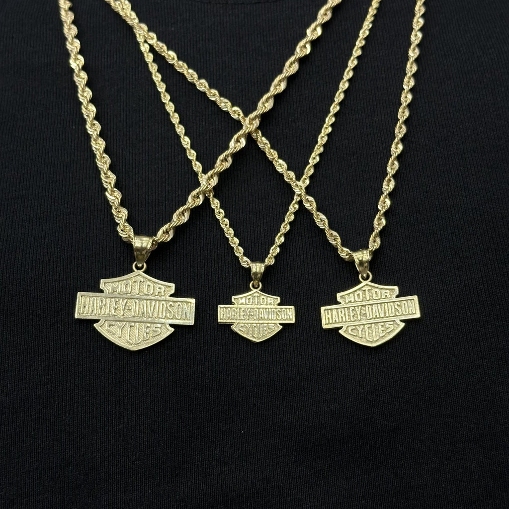 10k Real Gold Harley Charm Pendant Motorbike Fan Male Female