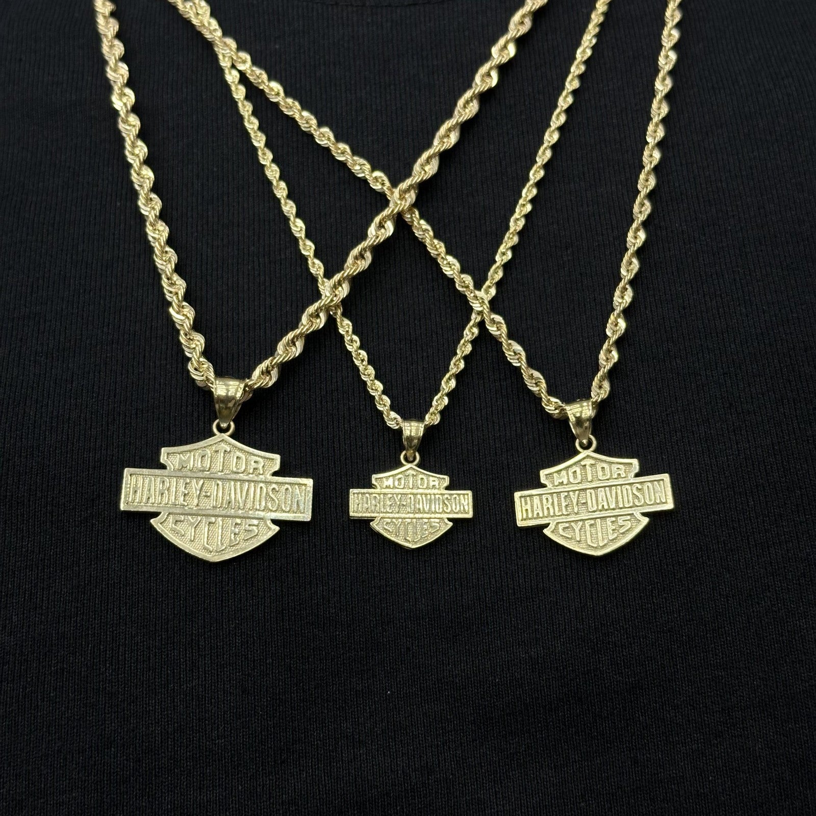 10k Real Gold Harley Charm Pendant Motorbike Fan Male Female
