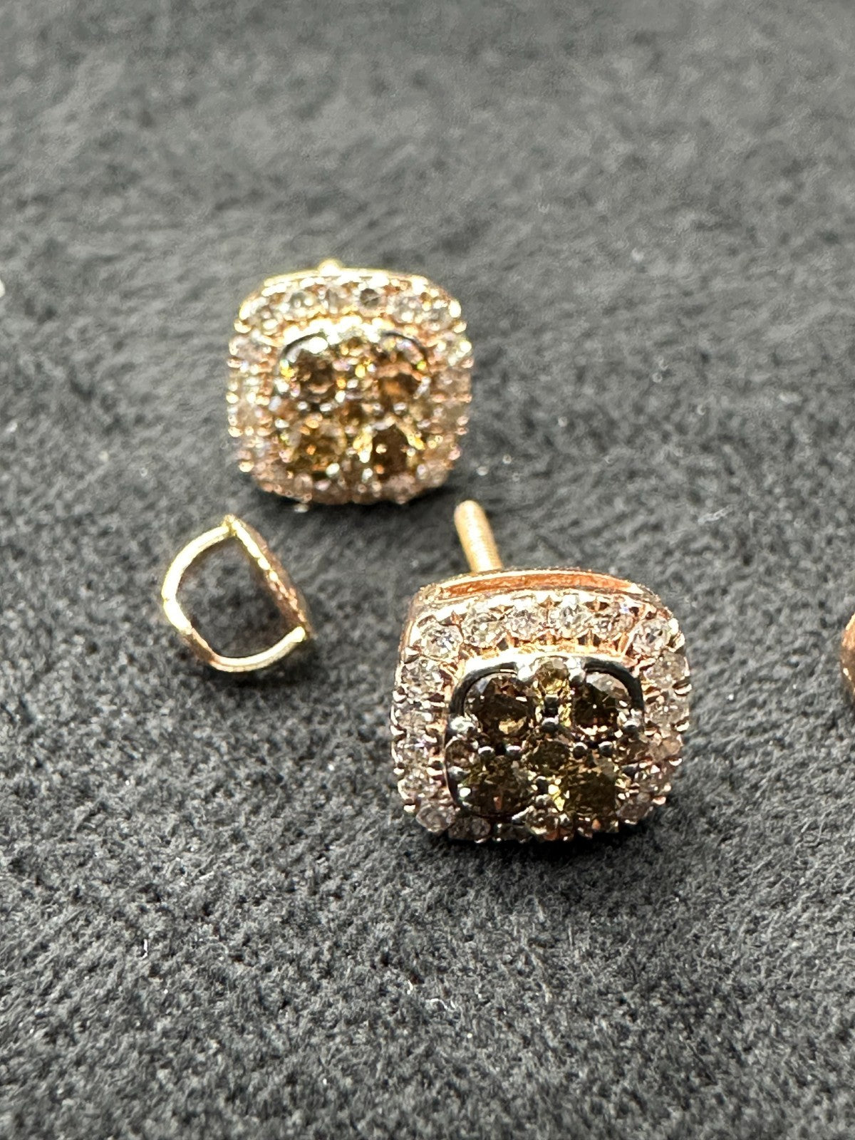 Diamond Earrings Rose Gold 10k Real Diamonds 1/2 ct