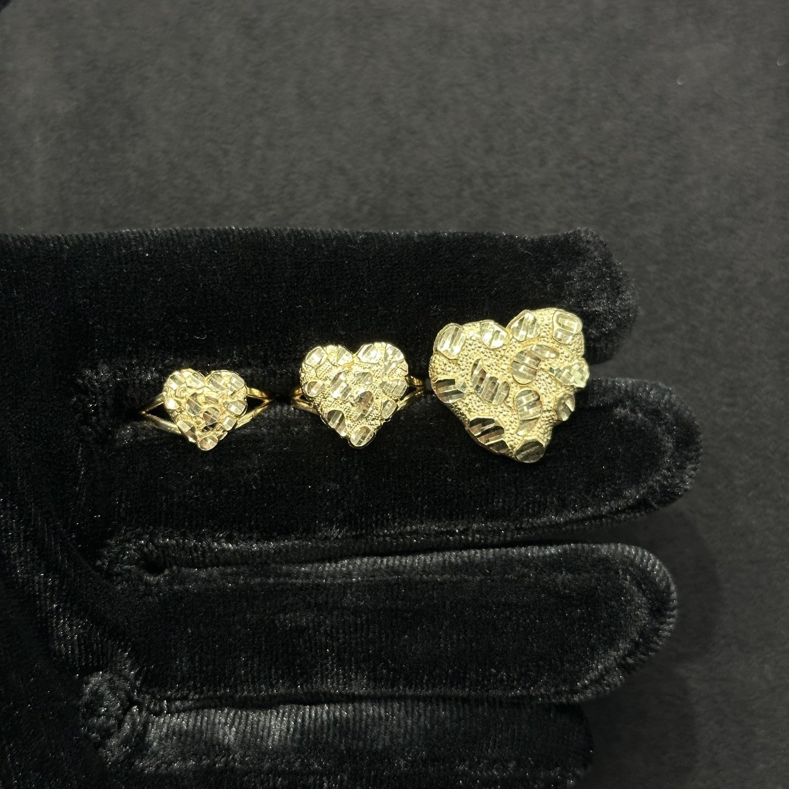 10k Gold Heart Nugget Ring Size 7