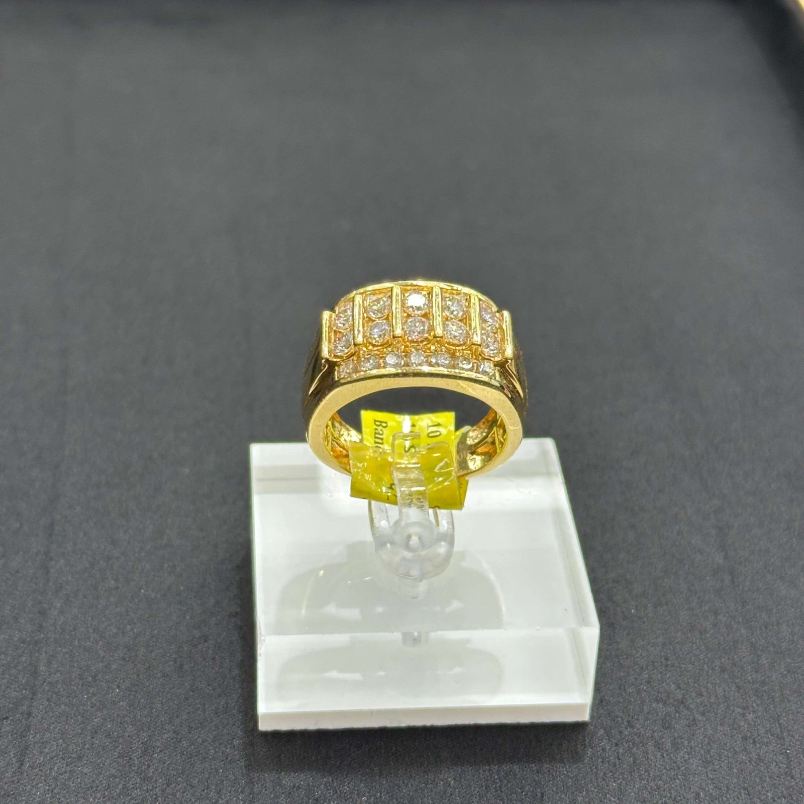 10k Man Ring Band With Natural Real Big Diamonds 2.00 CTW