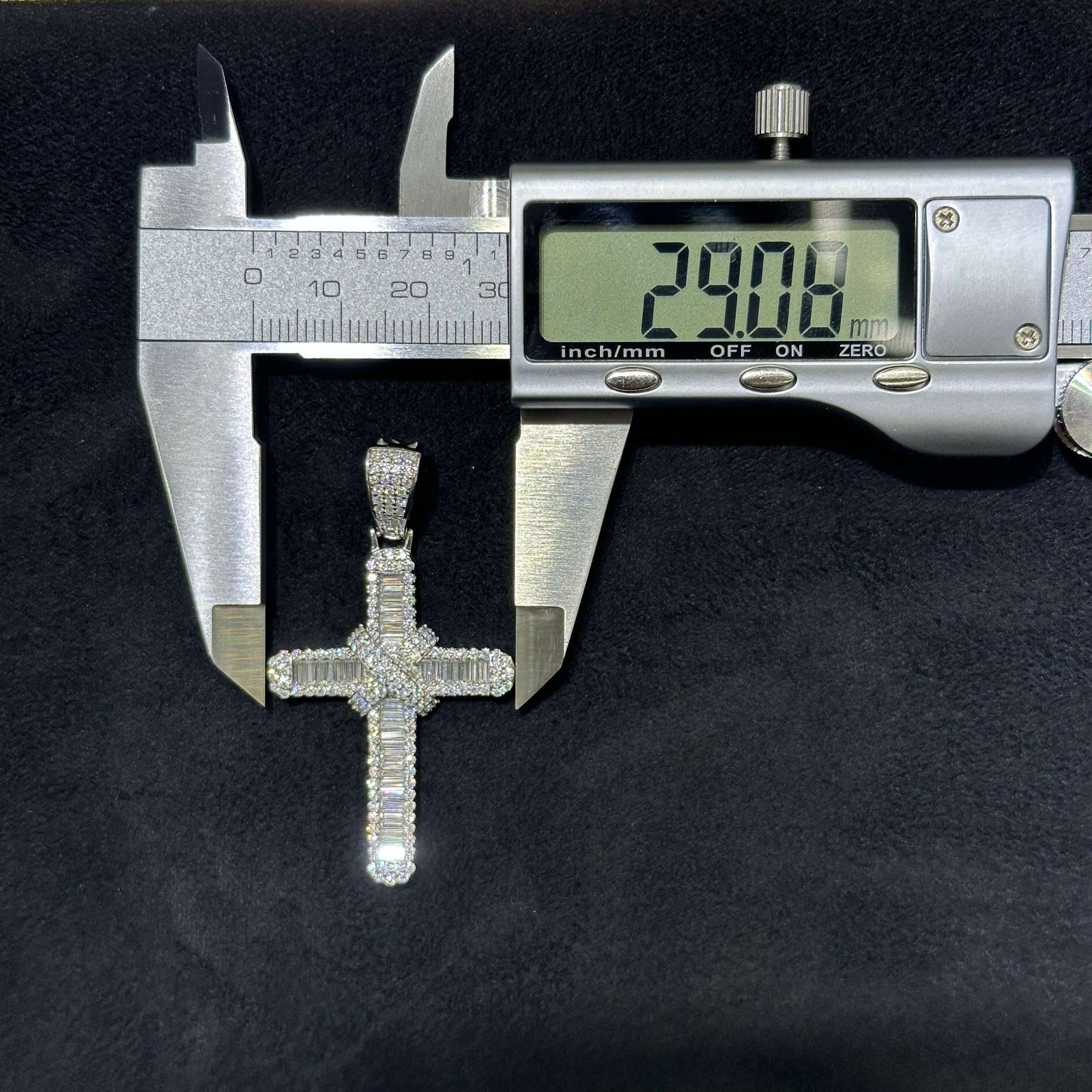 Unique Cross Charm X .925 Moissanite VVS D Passes Tester 2.40 CTW