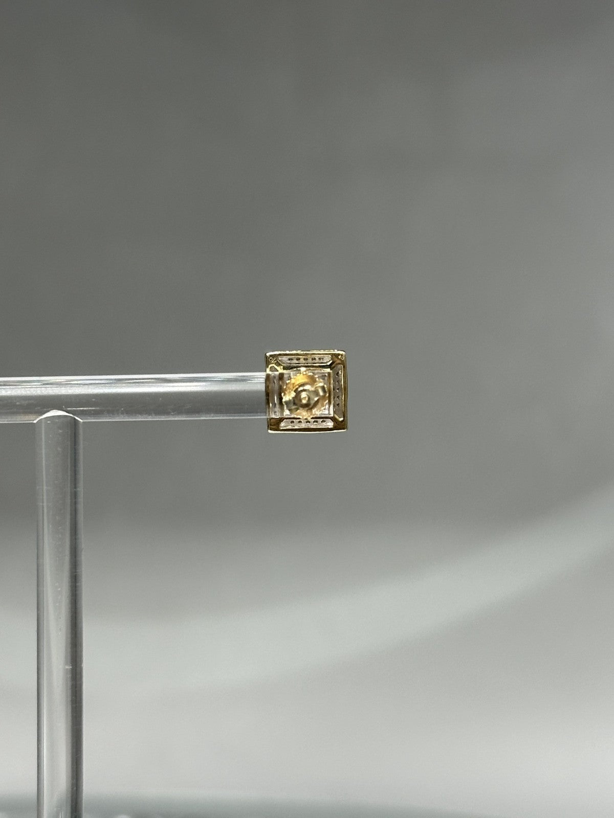 10k Real Gold  with Genuine 0.25ct Diamond Earrings Square