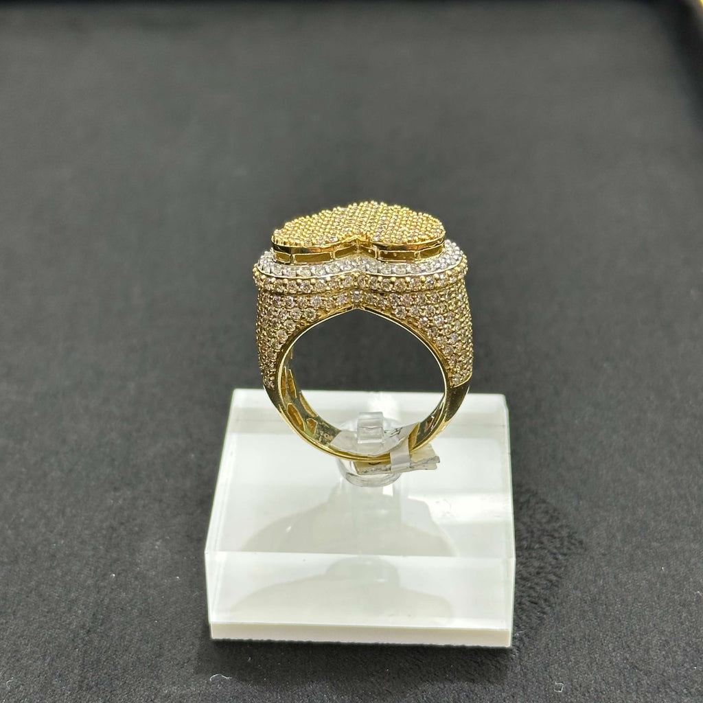 Genuine Diamond 5.05 CTW with 10k Yellow Gold Heart Shape Ring ALL SIZES