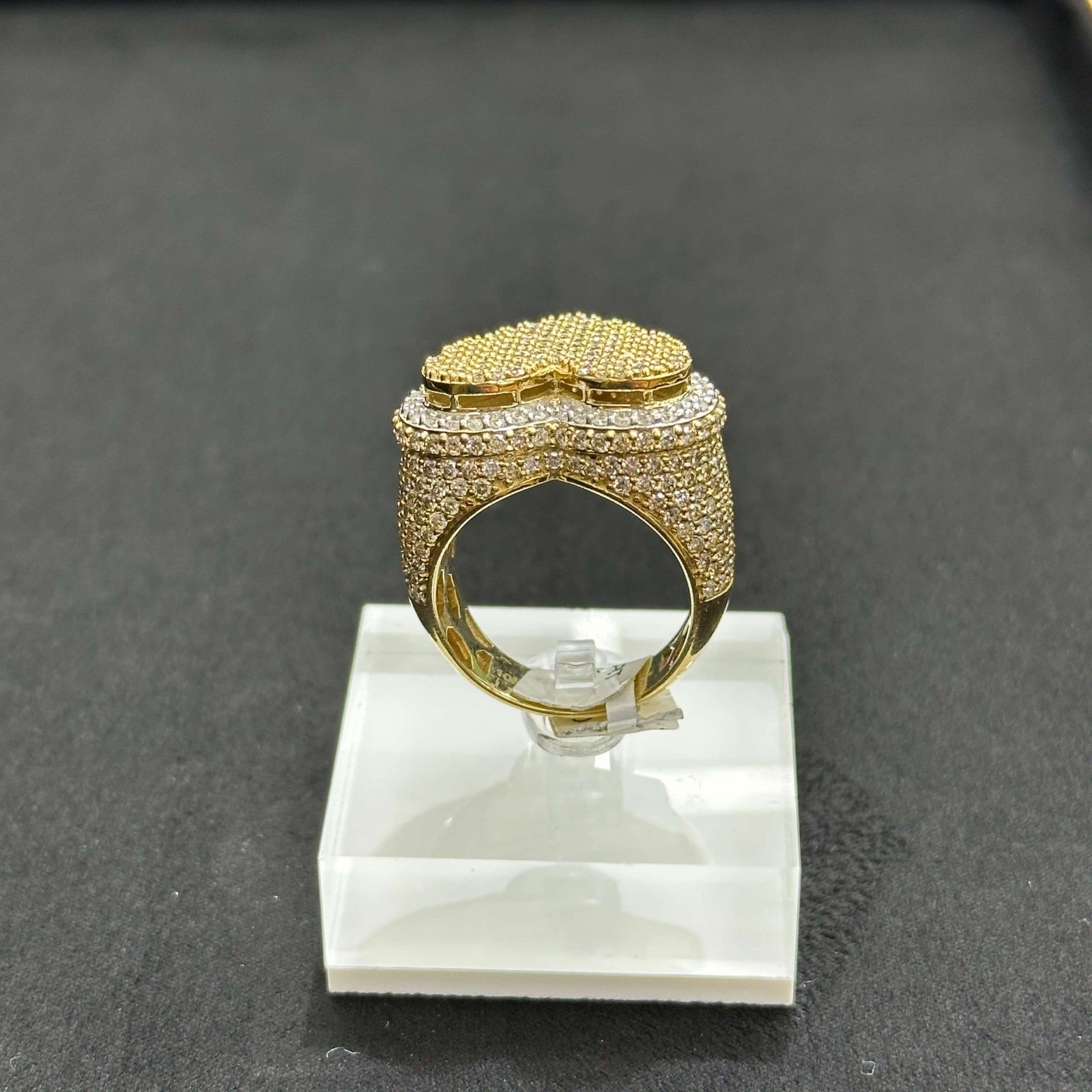 Genuine Diamond 5.05 CTW with 10k Yellow Gold Heart Shape Ring ALL SIZES