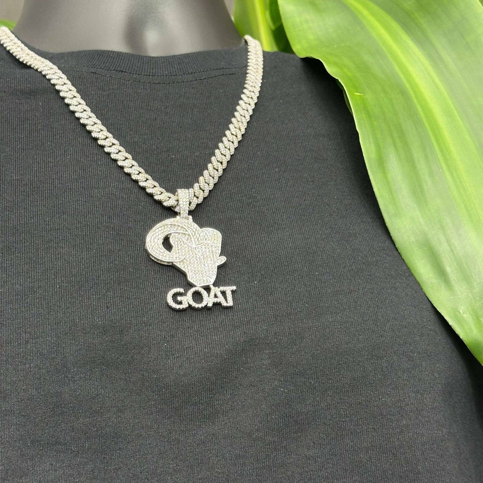 G.O.A.T Pendant Moissanite .925 Silver 4.80 Ctw VVS D Passes Tester