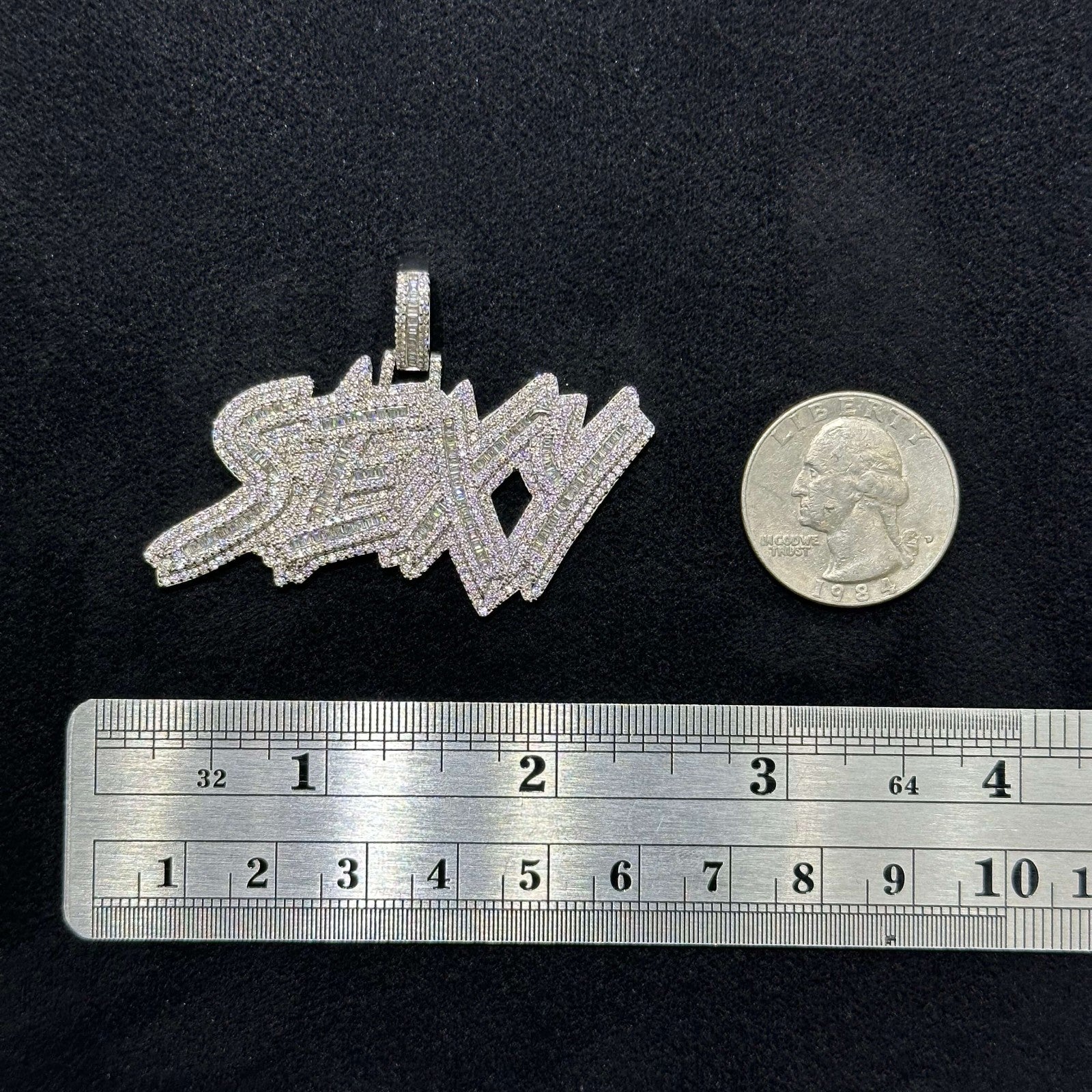 SEXY Letter Charm .925 Moissanite VVS D Passes Tester 4.66 CTW